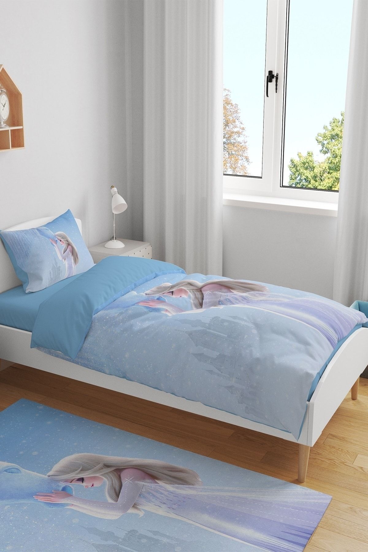 Evpanya Kar Atı ve Elsa Desenli Tek Kişilik Bebek Çocuk Nevresim Seti fotoğrafı 2 (önizleme)