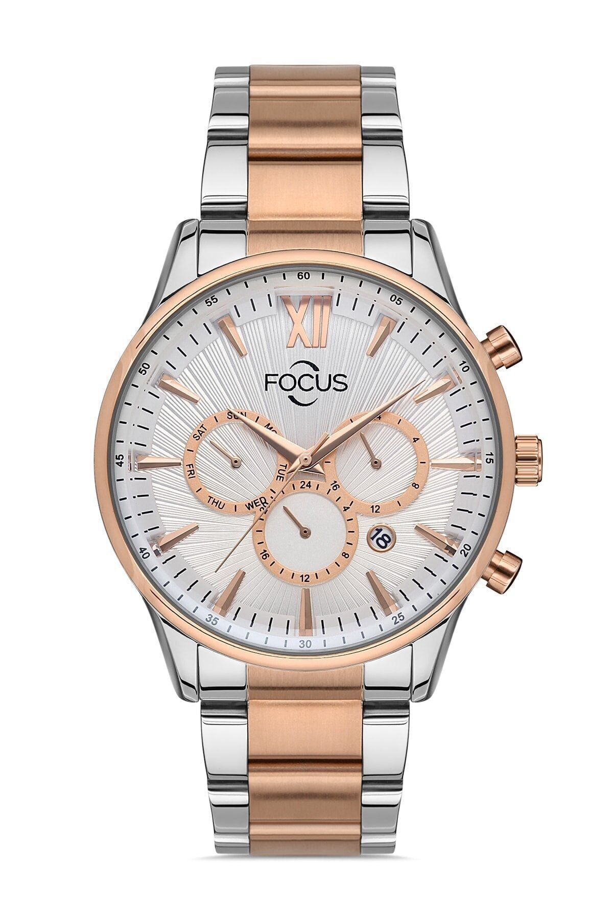 ساعت Focus روزمره مردانه با تقویم کاربردی و بند استیل 1434 اورجینال - تصویر 5