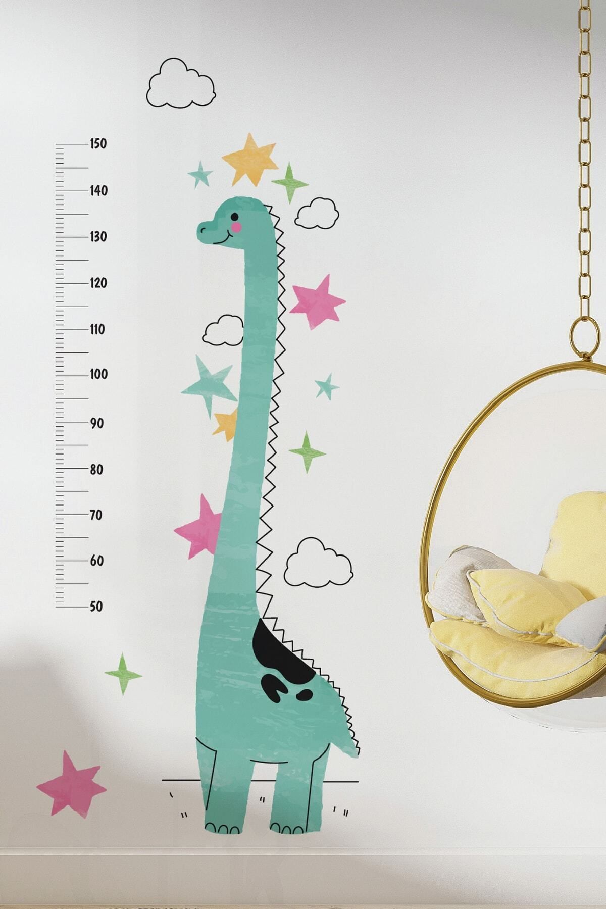 212shop Dinosaur Themed Kids Room Height Measurement Wall Sticker Set