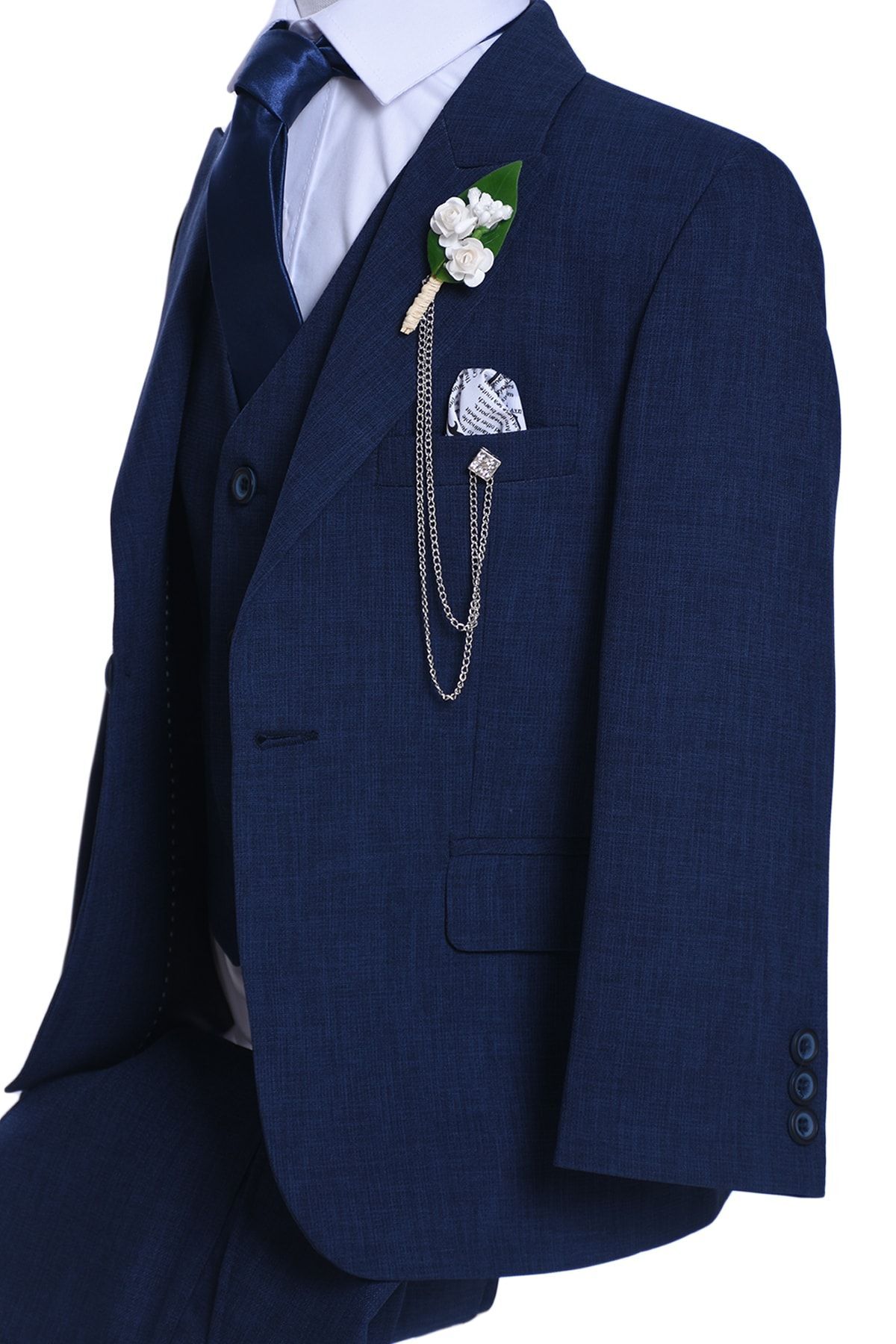 چجوک کت و شلوار بچه گانه جلیقه دار سرمه ای