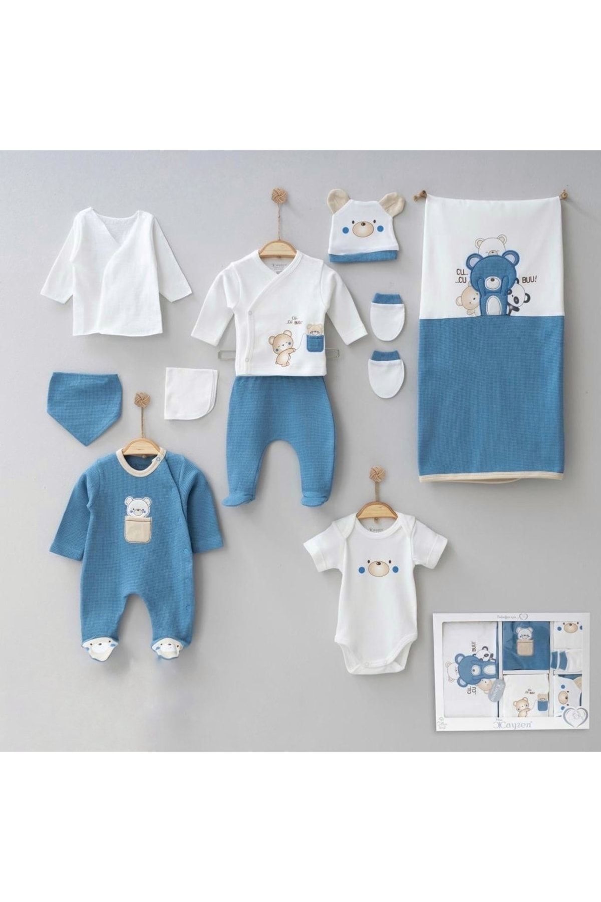 yukobaby bebeğiniz için en doğalı Ltatlı Ayıcık 10 Parça Kutulu Yenidoğan Hastane Çıkışı Zıbın Seti Ykbe11 fotoğrafı 3 (önizleme)