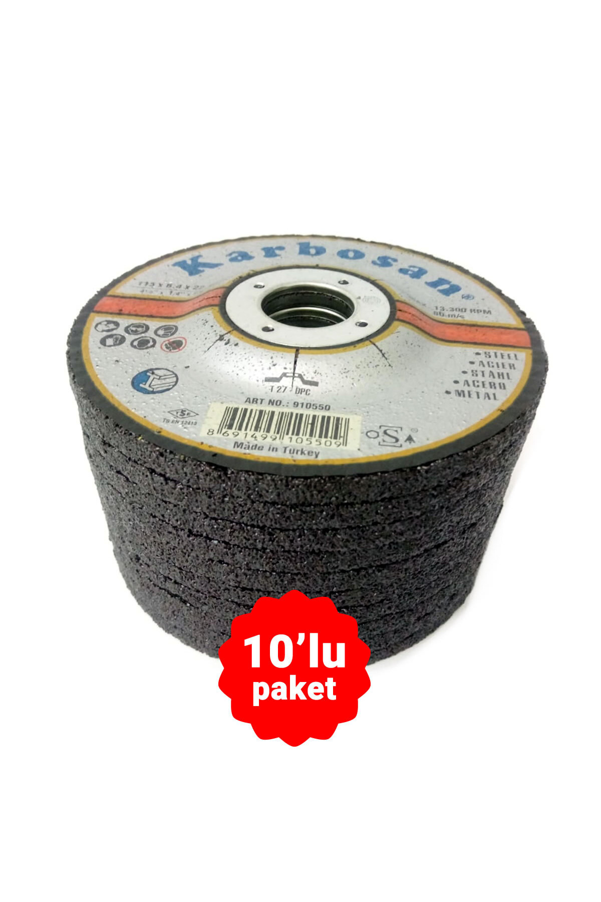 Metal Deburring Grinding 115x6.4x22.23mm - Pack of 10