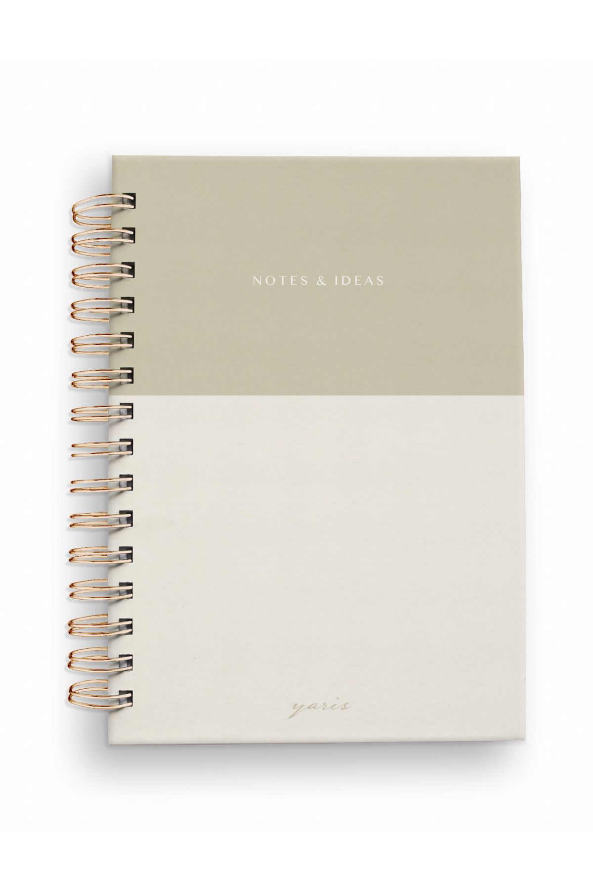 Yaris Note-Beige A5 Spiral Unlined Hard Cover Notebook - School Notebook - Diary - Office Notebook 1