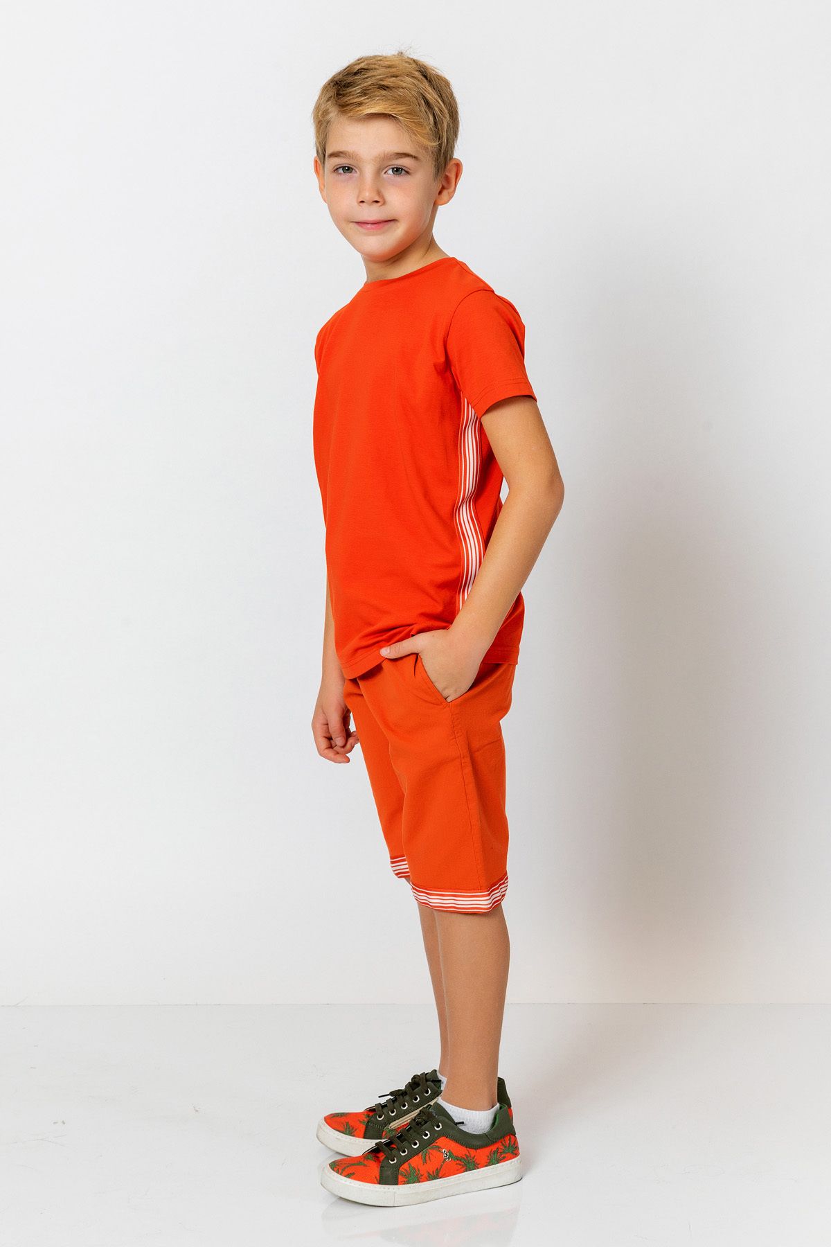 incity-Boy's Two Side Stripe Detailed T-Shirt 3
