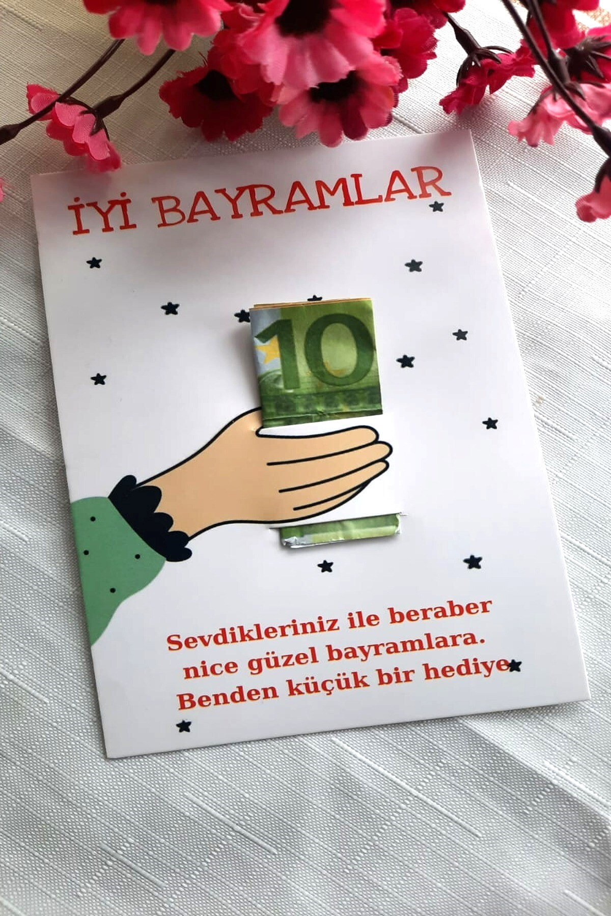 Emtory Home 10 Adet Bayram Tebrik Kartı - Bayram Harçlık Kartı - Bayram Hediyesi
