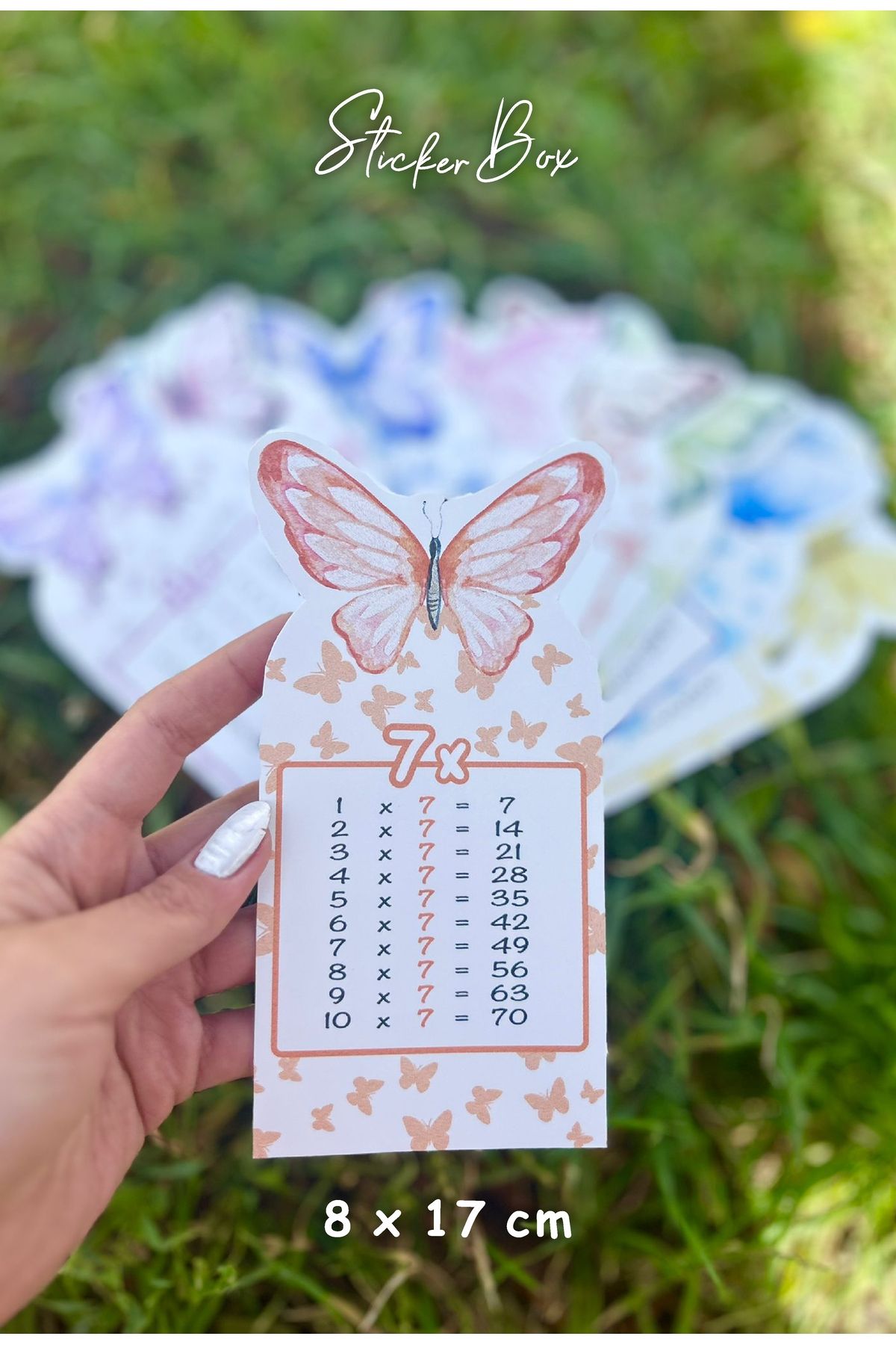 Think And Print-Butterfly Patterned Rhythmic Numbers Training Card for Kids - Desktop Multiplication Table 2