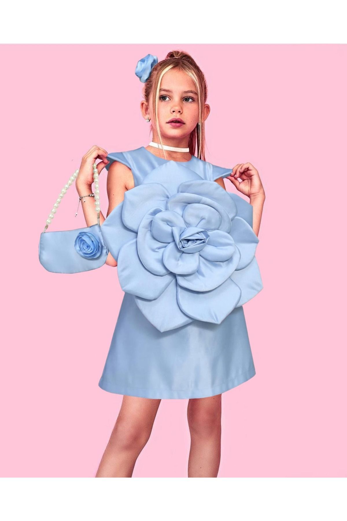 By Feyza Kids Collection АТЛАСНОЕ ПЛАТЬЕ ДЛЯ ДЕВОЧКИ BYSTN01