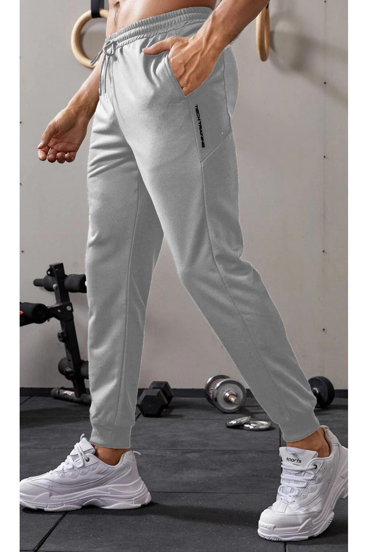 GHASSY CO. Ghassy Co. Erkek Dar Paça Running Hafif Koşucu Fitness Gym Athletic Dalgıç Kumaş Spor Eşofman Altı