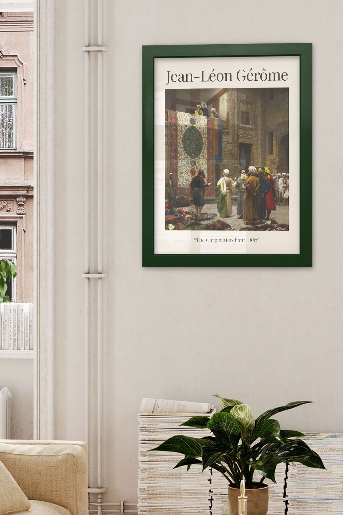 DuoArt-Jean Leon Gerome-Carpet Merchant Famous Works Natural Wood Framed White Poster 8
