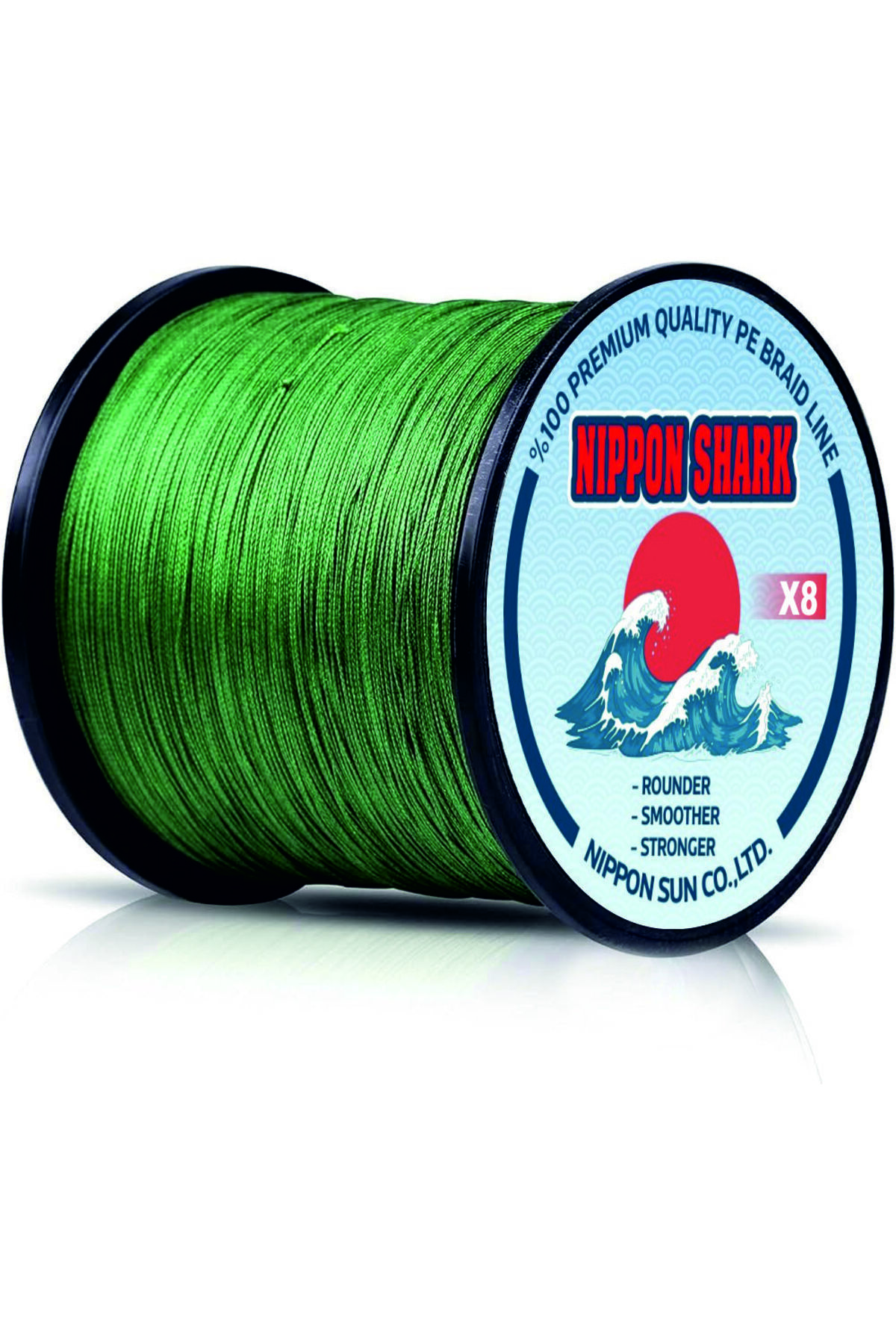 NIPPON SHARK X8 300 Metre,Koyu Yeşil,0.24 mm 8 Katlı- 22.4-kg Çeker,ip,örgü,ipek misina