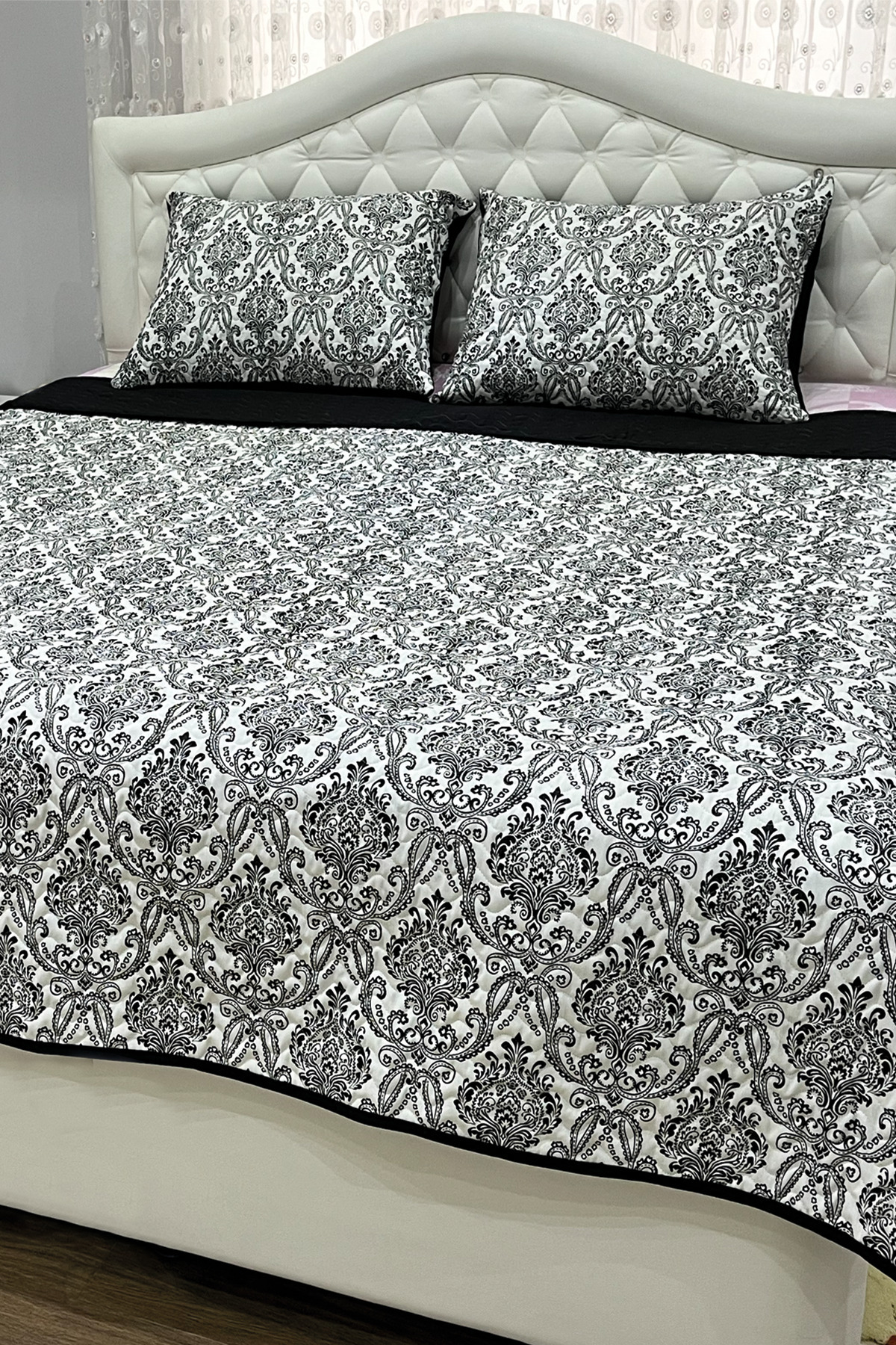 NANOSOFT Tek Kişilik Çift Taraflı Kapitone Yatak Örtüsü Seti 160x230 Cm – Crown Model Yastık Kılıfı