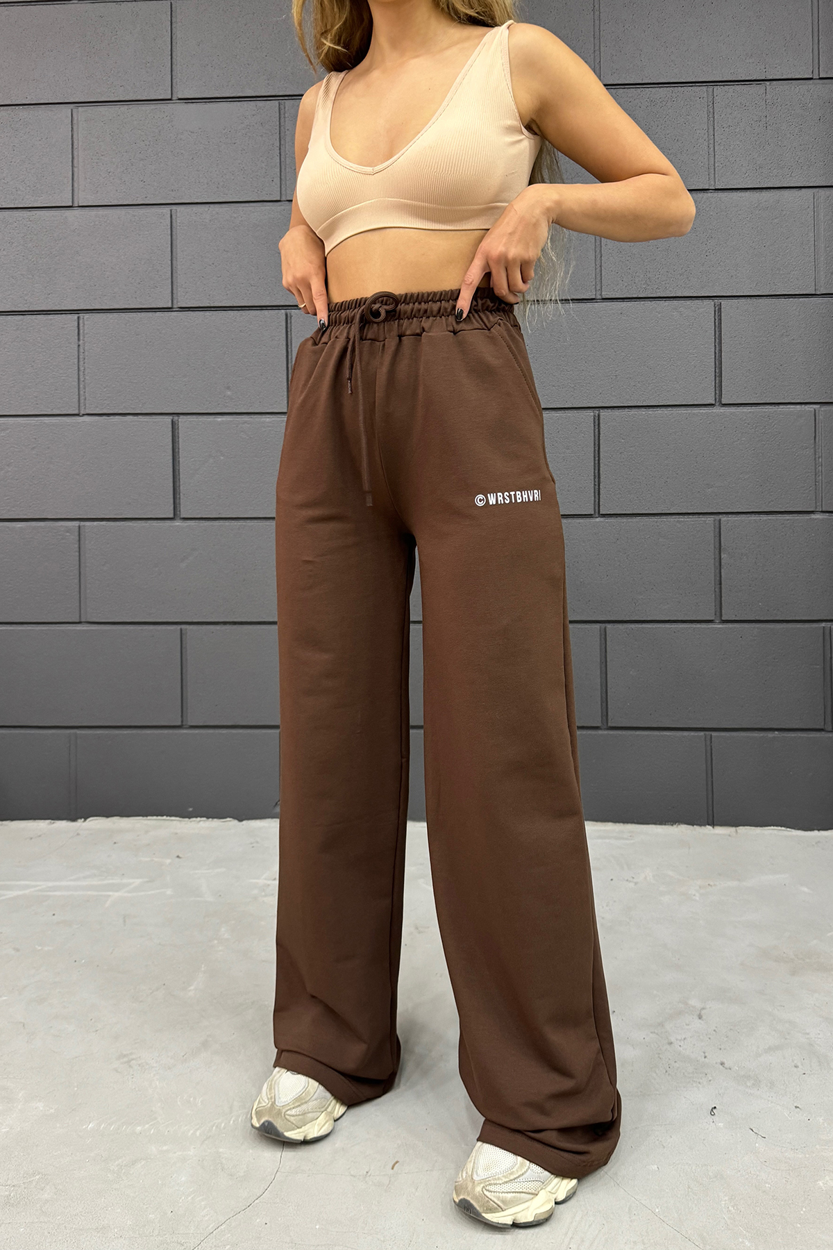 Sun Victoria  Kadın Kahverengi Bol Paça Baskılı Eşofman Altı - Görsel 3