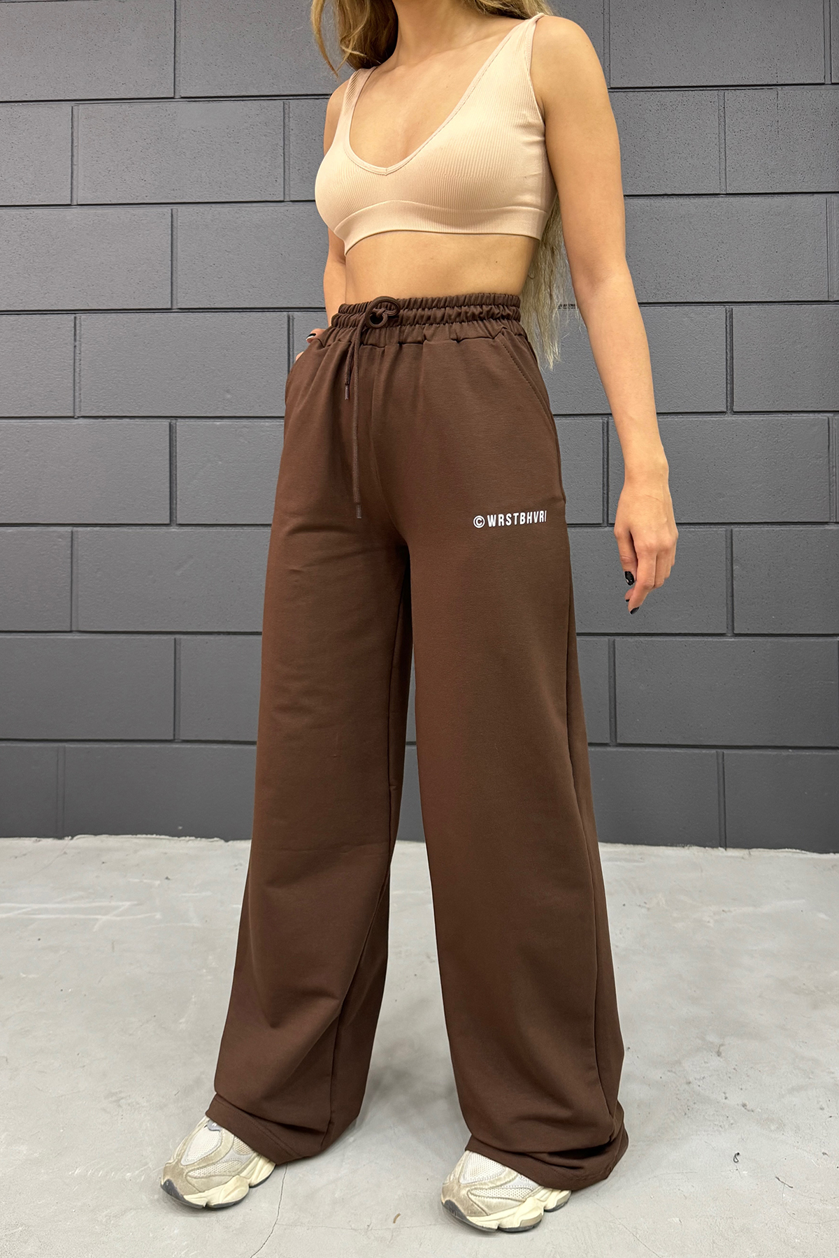 Sun Victoria  Kadın Kahverengi Bol Paça Baskılı Eşofman Altı - Görsel 2