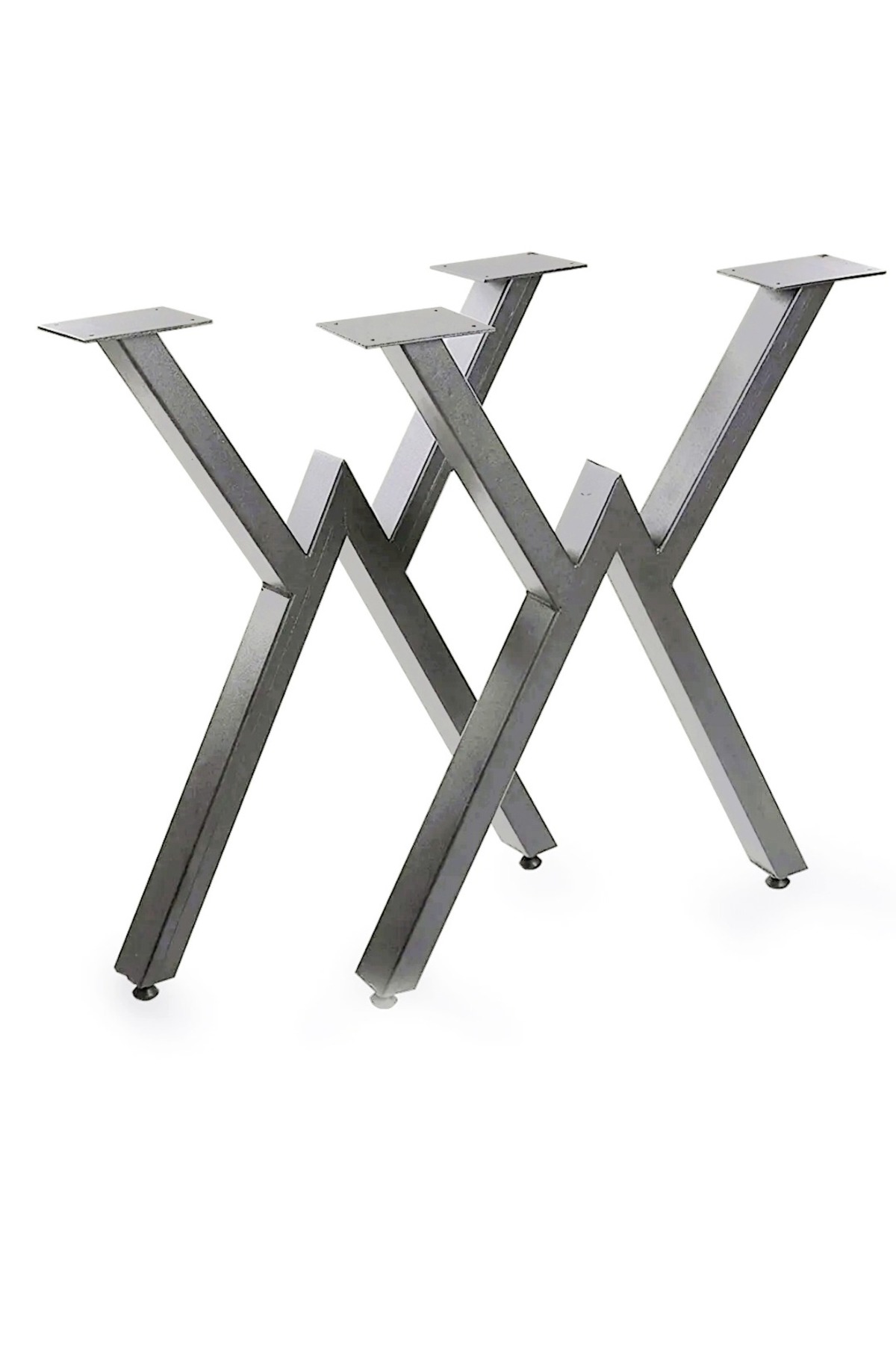 72 Cm Cross Metal Table Leg 2 Pieces Anthracite