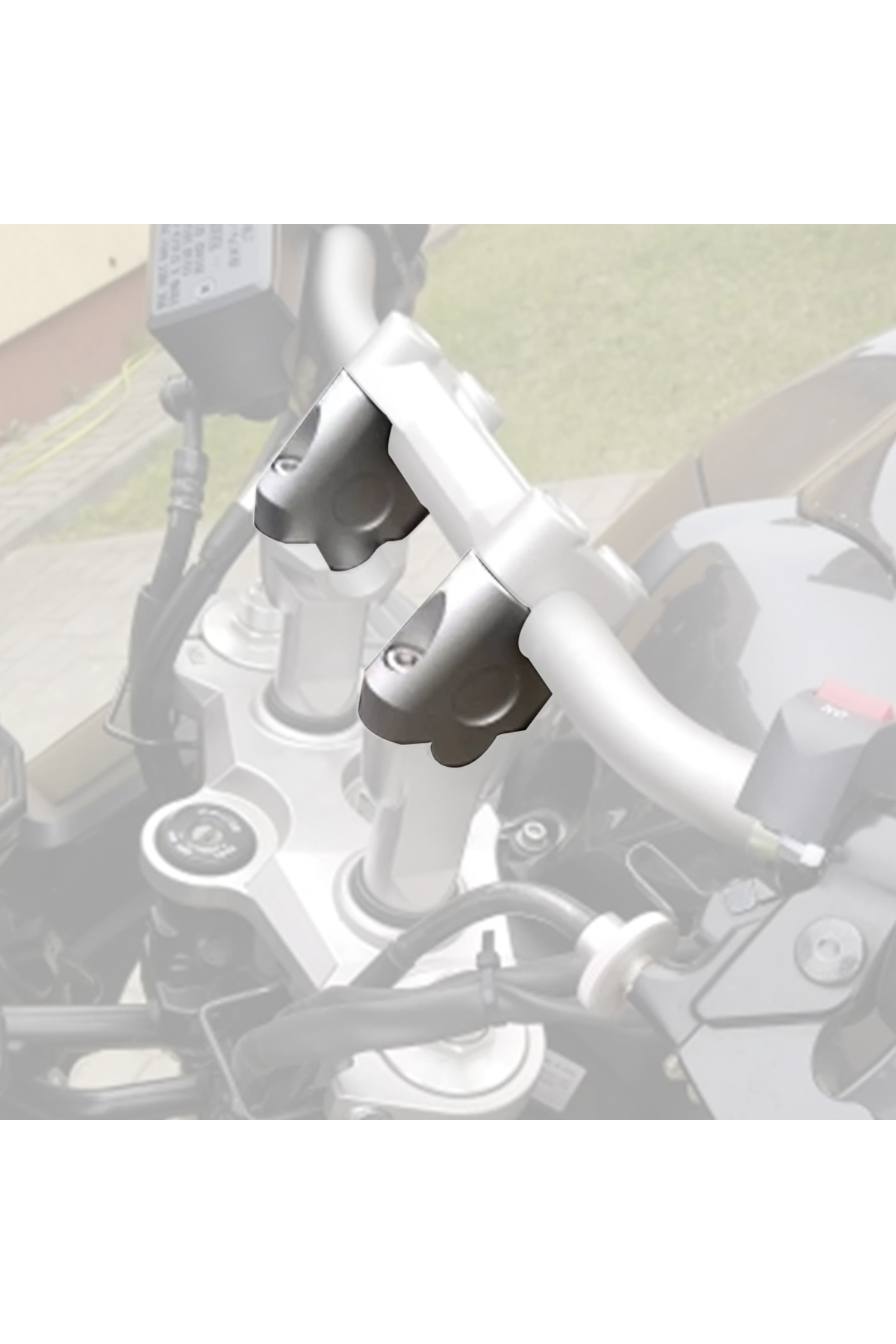 Knmaster 22 Mm Motosiklet Gri Gidon Yükseltme Aparatı