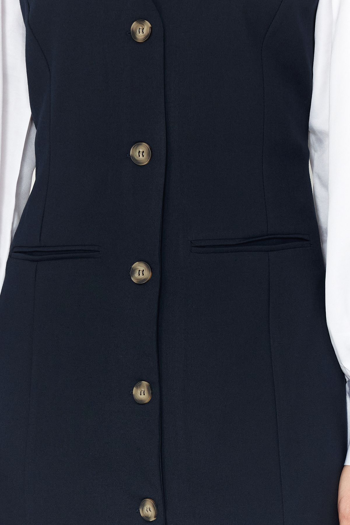 Trendyol Modest-Marineblaues Gilet-Kleid – Webstoff, TCTSS24EB00202 5