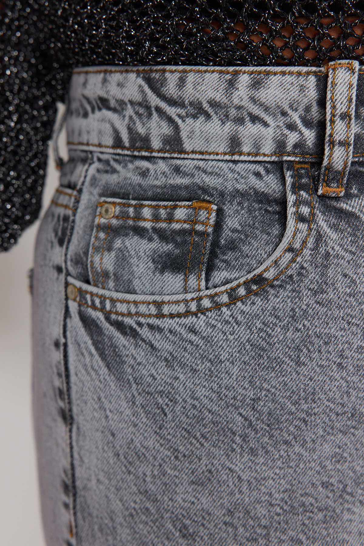 Trendyol Curve-High Waist Gray Long Straight Jeans - TBBSS24CJ00045 5