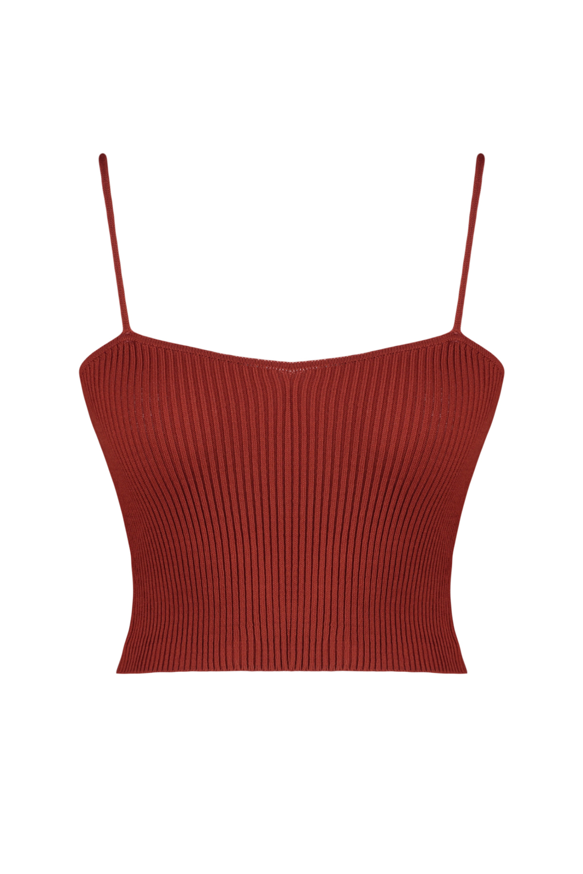 Trendyolmilla  Kiremit Crop Bağlama Detaylı Bluz-Hırka Triko Takım TWOSS21HI0002 - Görsel 8