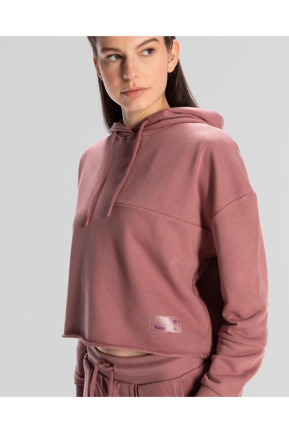 Kappa Authentic Jemima Kad n Gul Kurusu Oversize Fit Hoodie Kad n Giyim