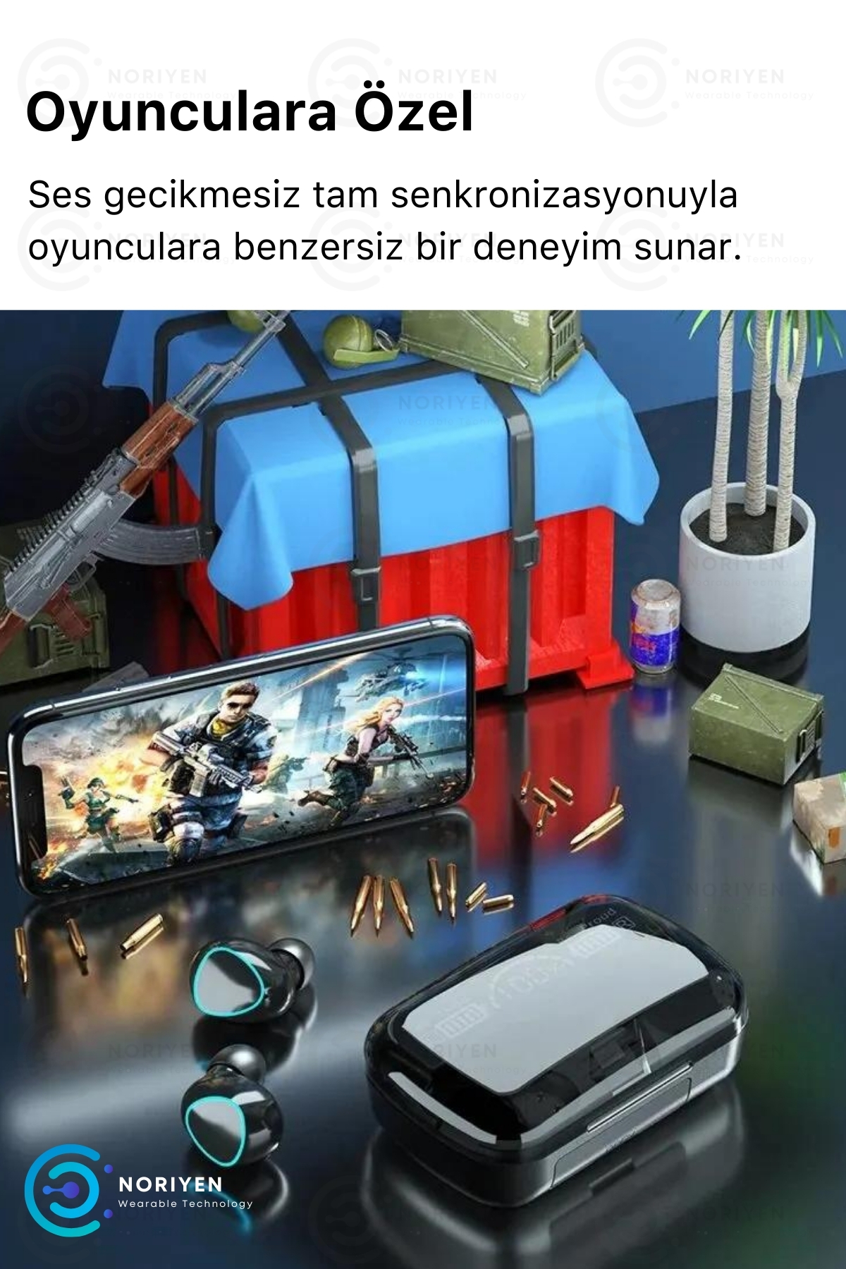 M10 Powerbank Özellikli Full HD Ses Ios Android Uyumlu Dokunmatik 5.1 Bluetooth Kablosuz Kulaklık