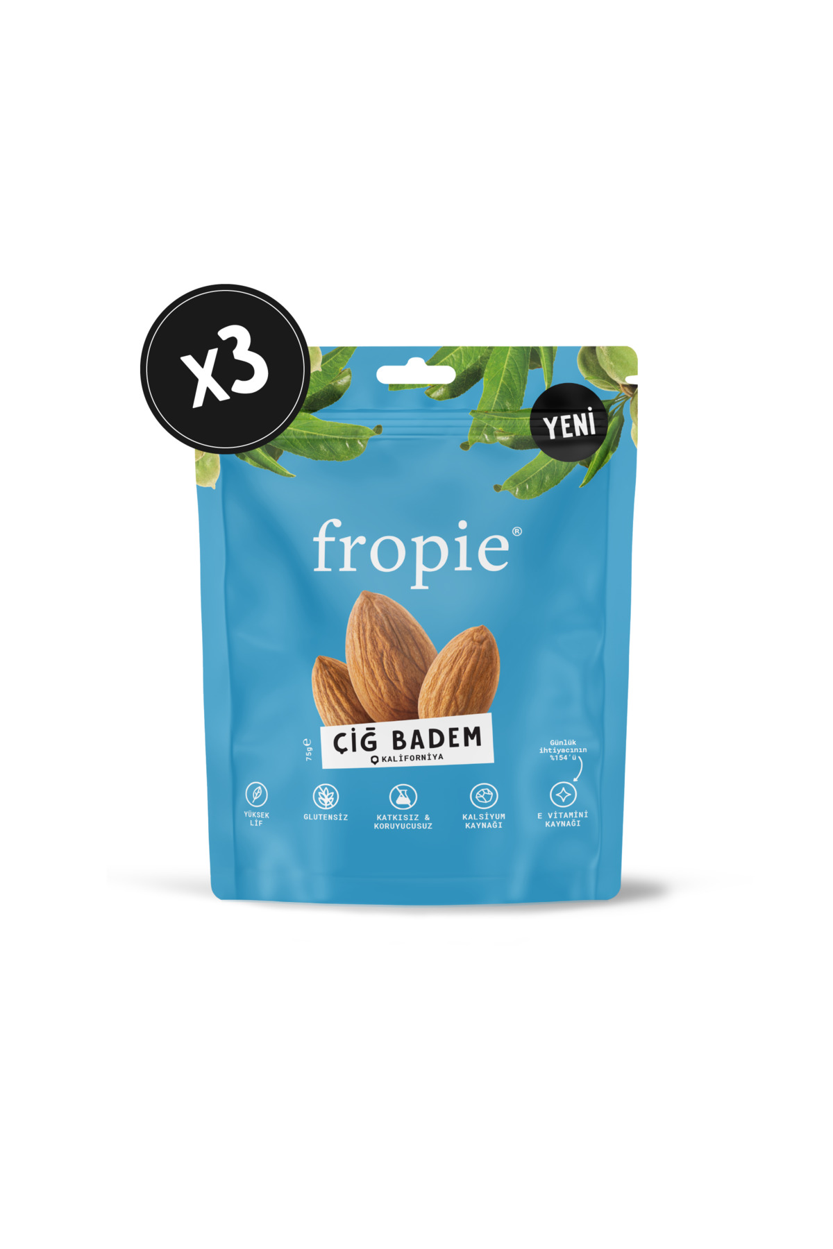 FROPİE Çiğ Badem 75 Gr X 3 Adet