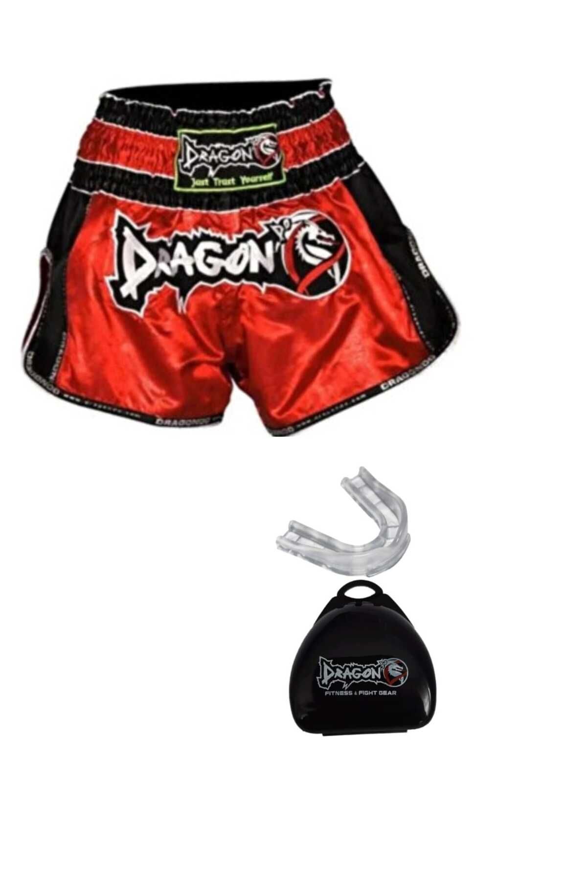تجهیزات بوکس قرمز ورزش های ورزشی و شورت یکپارچهسازی با سیستمعامل Muay Thai MT3075 RED L B اندازه Dragondo