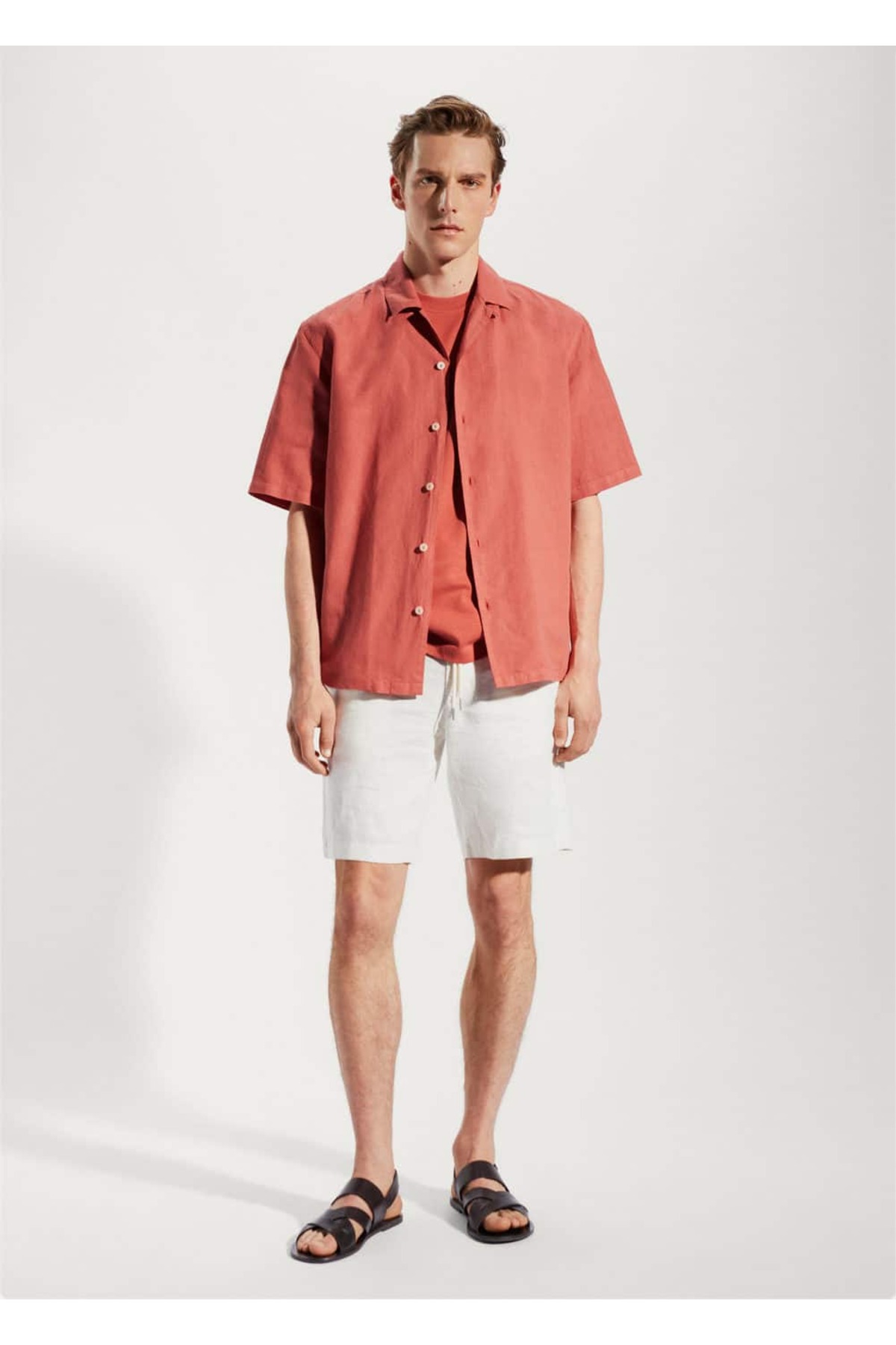 پیراهن مردانه قرمز منگوMANGO Man | 57020618 اورجینال - تصویر 2