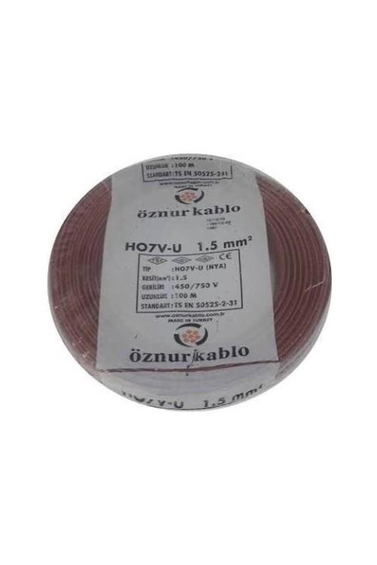 ÖZNUR 1.5mm2 Nya Kablo Tek Damar Kahve Kablo 100m
