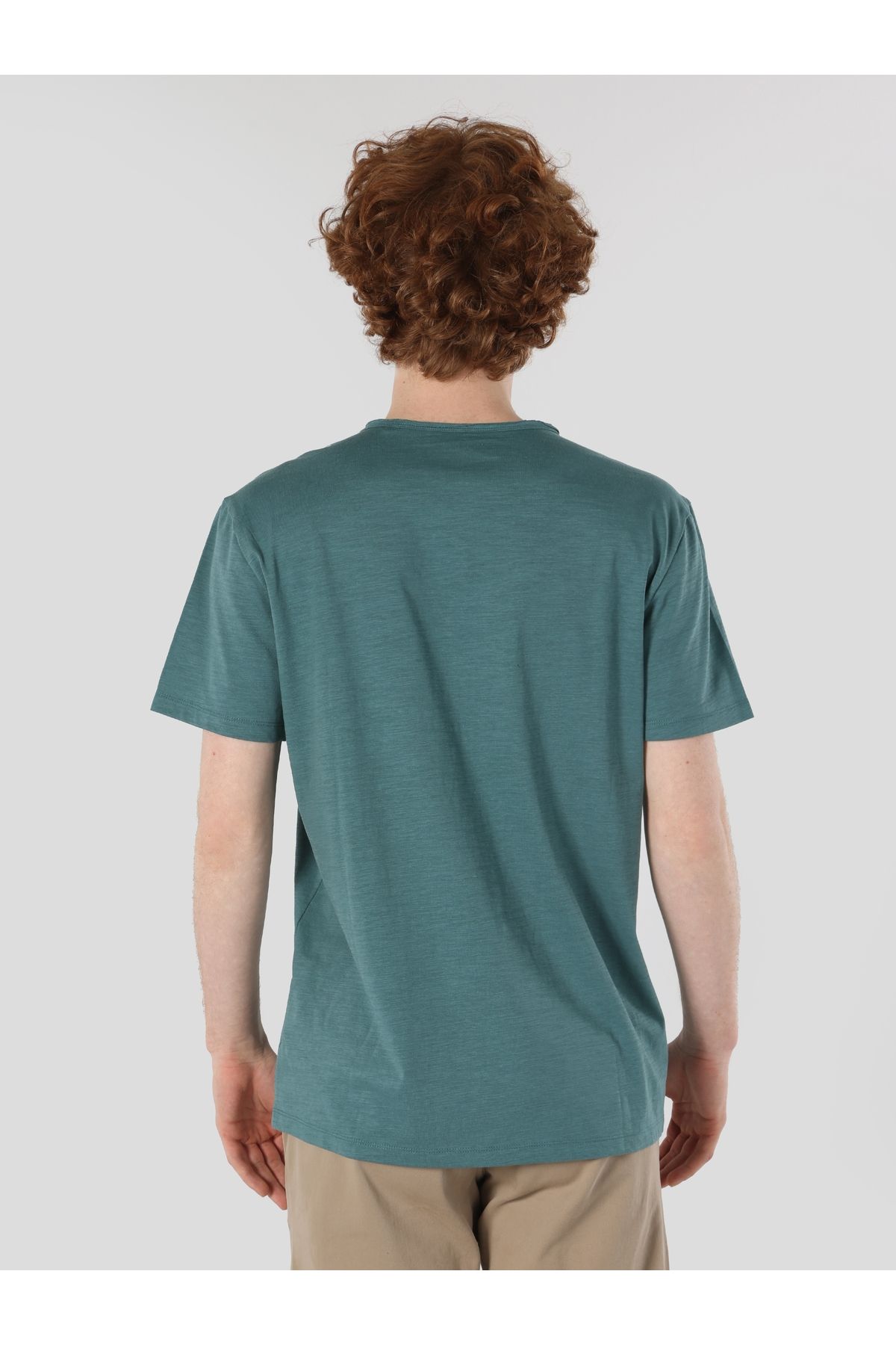 تی شرت سبز مردانه یقه دوچرخه تناسب منظم آستین کوتاه مسطح T SHIRT CL1058584 کولینز Colin’s