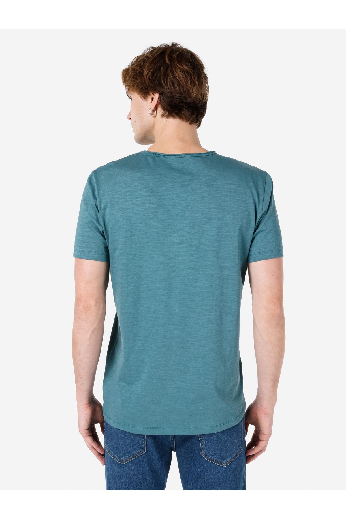 تی شرت سبز مردانه یقه دوچرخه تناسب منظم آستین کوتاه مسطح T SHIRT CL1058584 کولینز Colin’s