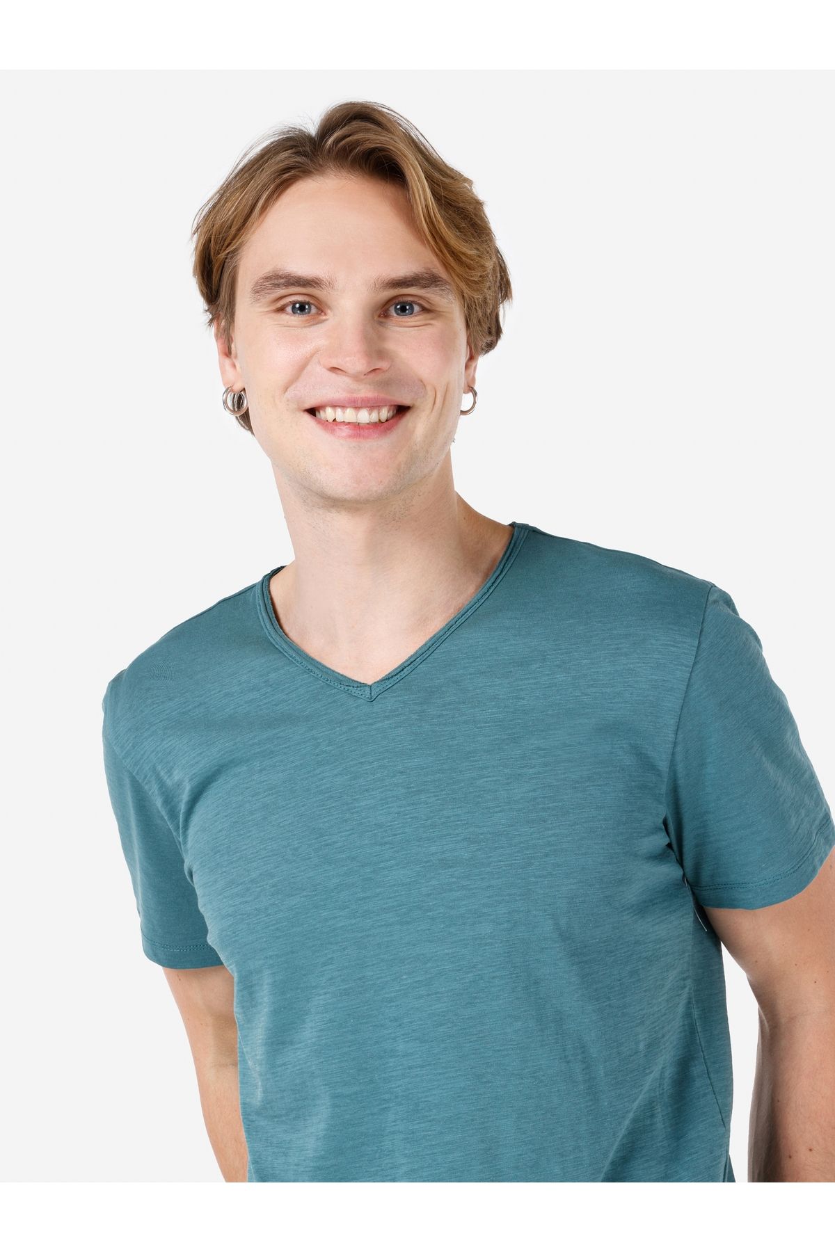 تی شرت سبز مردانه یقه دوچرخه تناسب منظم آستین کوتاه مسطح T SHIRT CL1058584 کولینز Colin’s