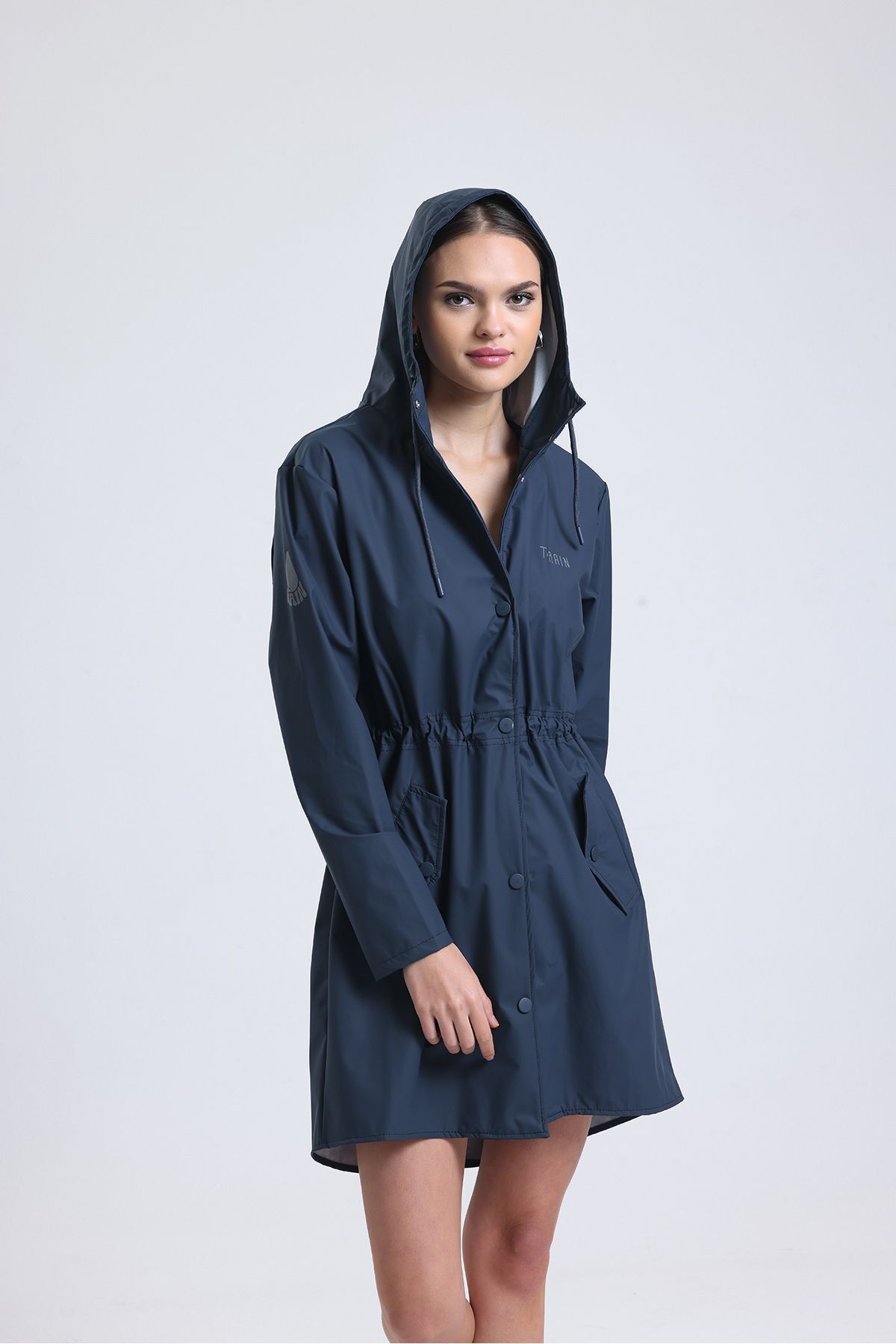 T Rain Stay Dry Lacivert Kadın Yağmurluk görsel 8
