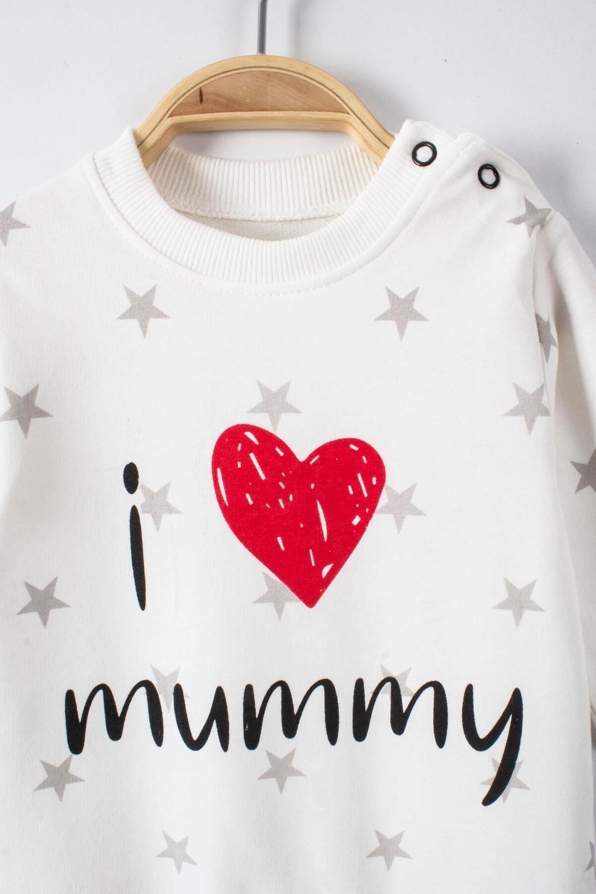Murat Baby-Star Printed Mummy Baby Onesie 3