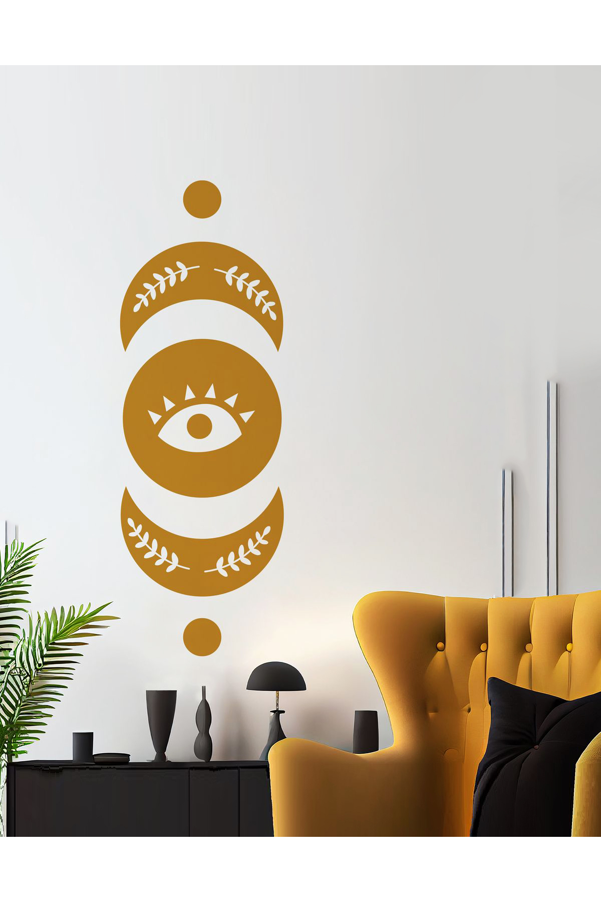 Kendiliğinden Yapışkanlı Kalın Kanvas Dokulu Dekoratif Bohem Art Soyut Duvar Kağıdı Duvar Stickerı