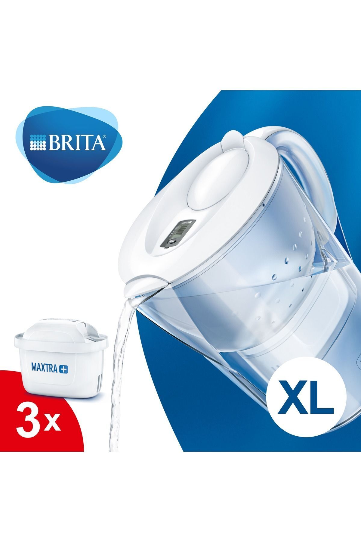 Marella XL 3 Filter Water Treatment Jug - White