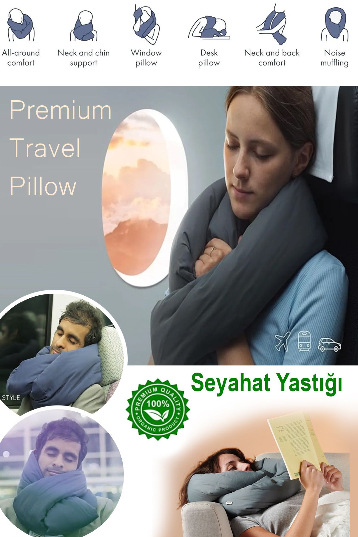 Ferdys-VERSATILE TRAVEL PILLOW, TRAVEL NECK PILLOW, MULTI-PURPOSE PILLOW 1