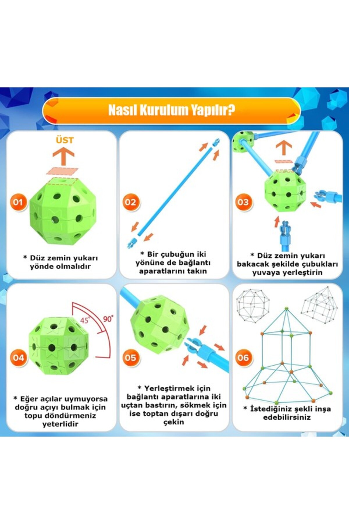 200 Parça Kendin Yap Dıy Kale Yapı Seti Yaratıcı Aktivite Inşa Seti