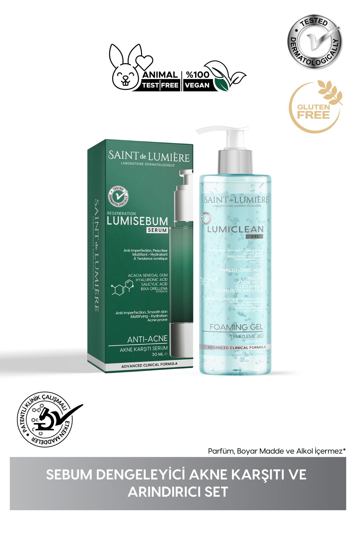 LUMISERIES Sebum Dengeleyici, Akne karşıtı ve Arındıcı set