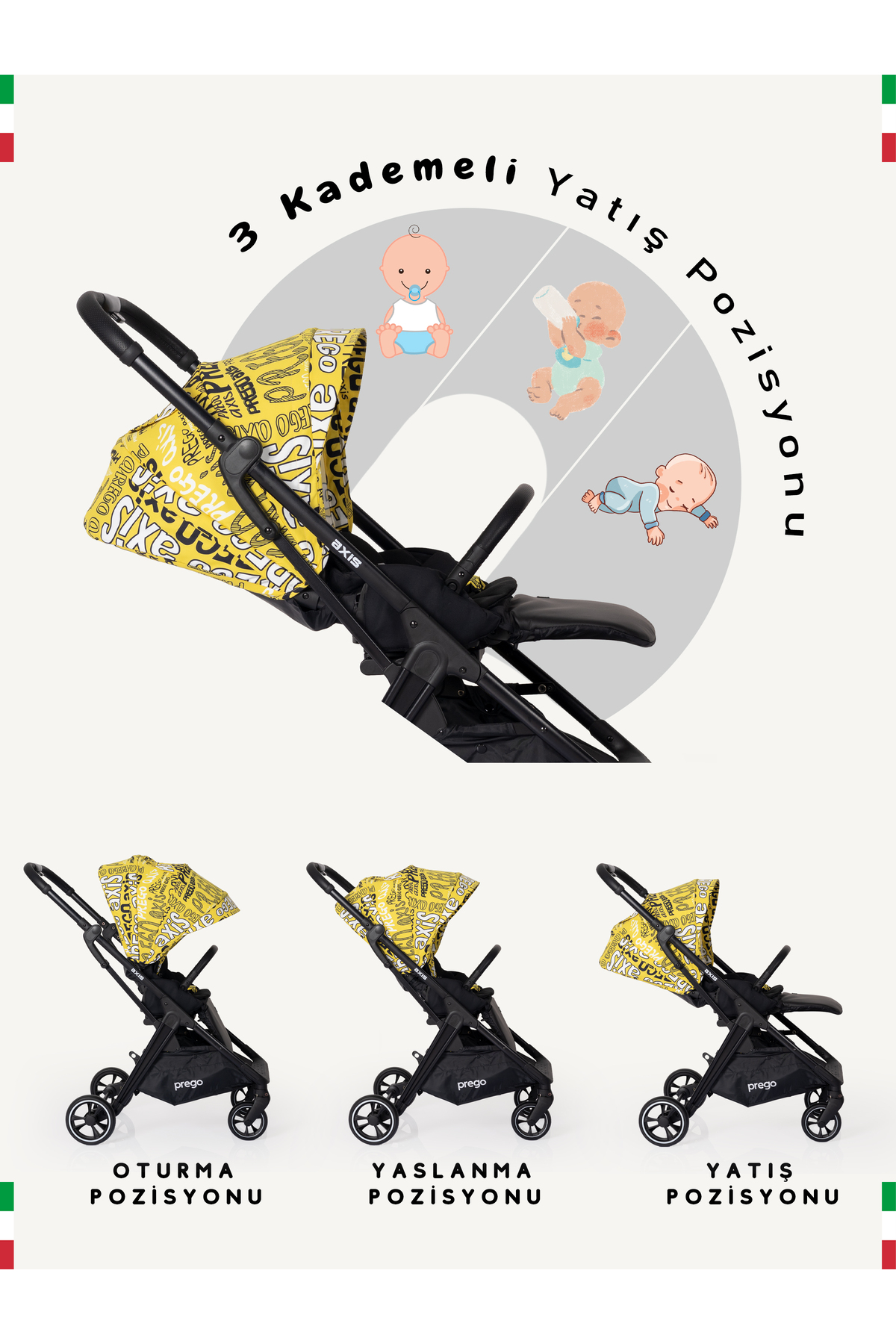 Prego Axis 360 Derece Dönebilen Oturma Üniteli Çift Yönlü Bebek Arabası fotoğrafı 4 (önizleme)