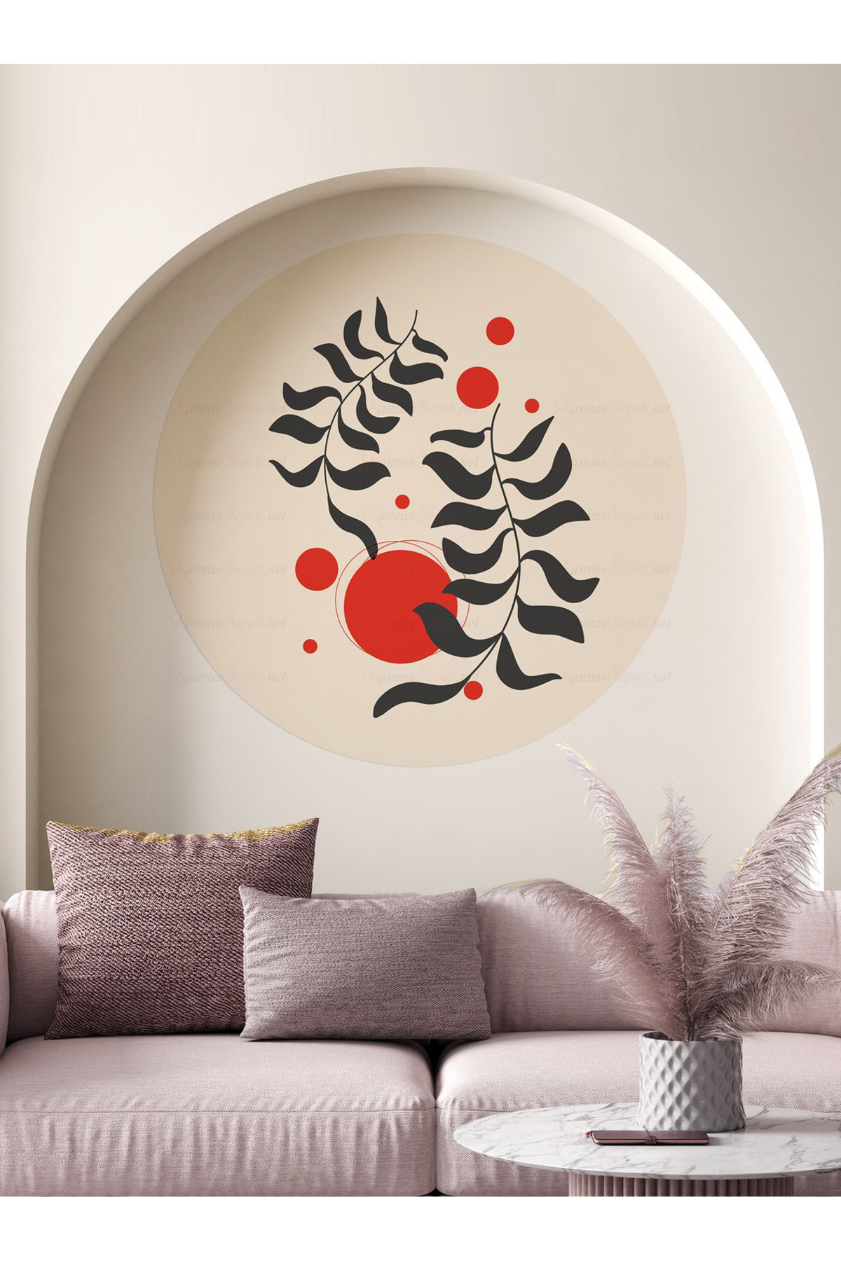 Kendiliğinden Yapışkanlı Kalın Kanvas Dokulu Dekoratif Bohem Art Soyut Duvar Kağıdı Duvar Stickerı