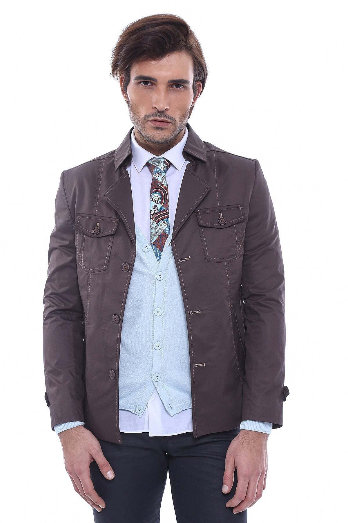 ترنچ کت مردانه ???? ?? Wessi | K-3400-505044 اورجینال - تصویر 2