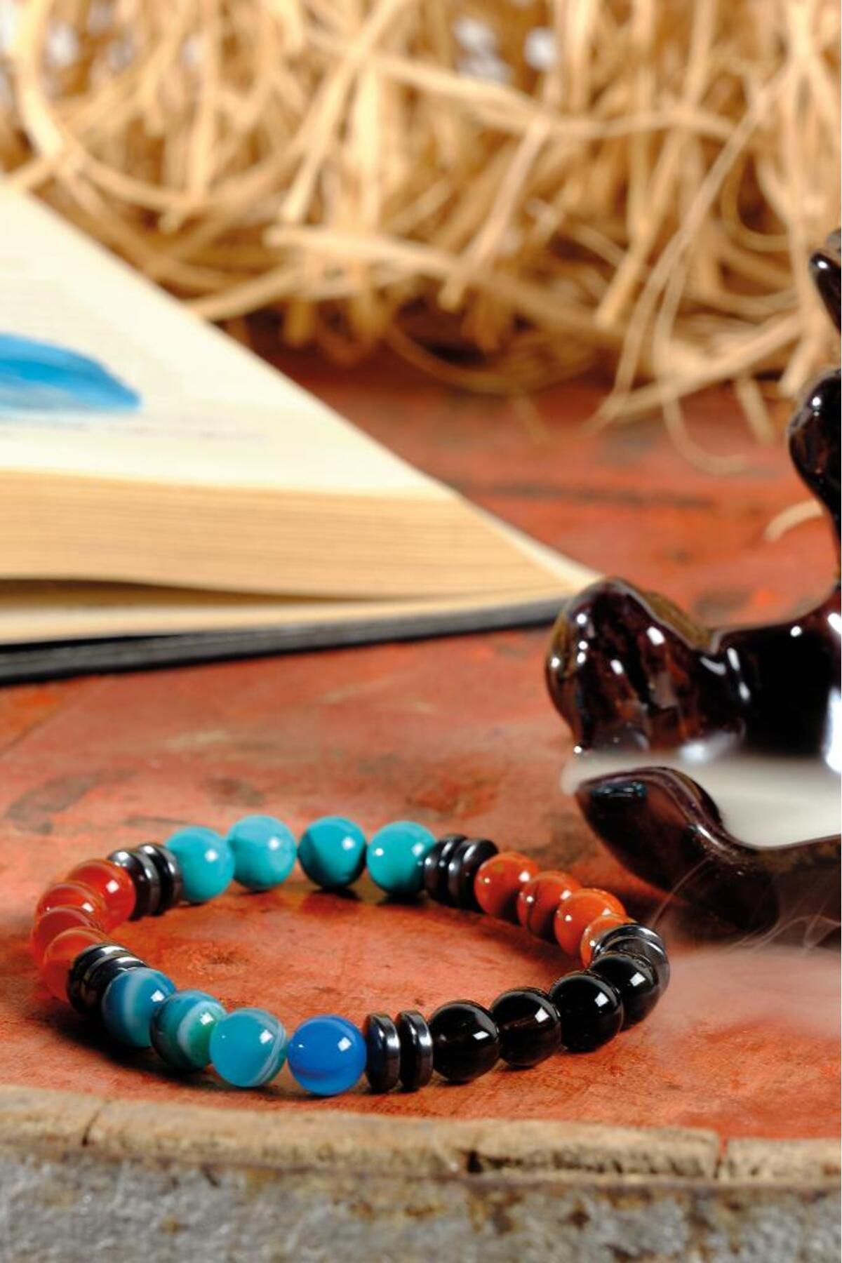 Certified Gemini Natural Stone Women & men Gift Bracelet Agate Turquoise Smoky Quartz Opal