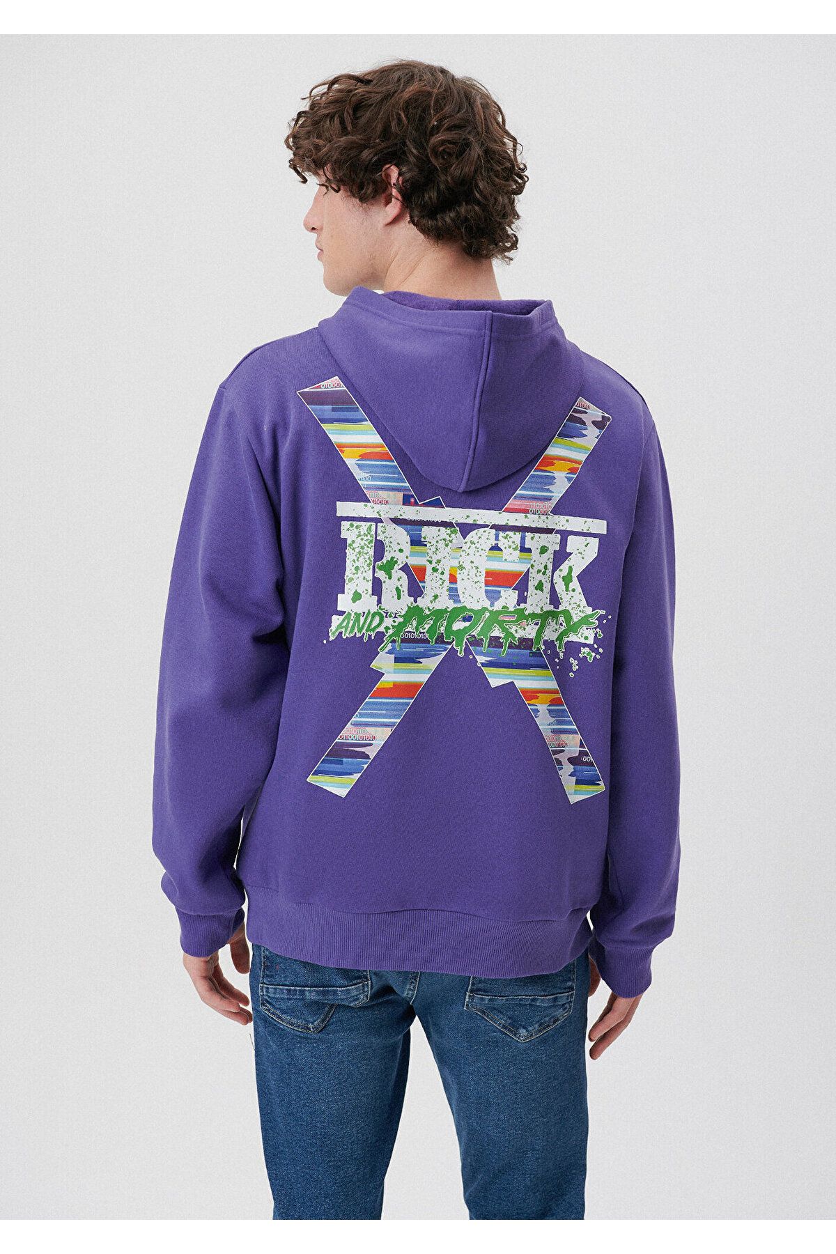 Mavi Rick and Morty Bask l Kapu onlu Sweatshirt 0S10019 70493 Fiyat Yorumlar Trendyol