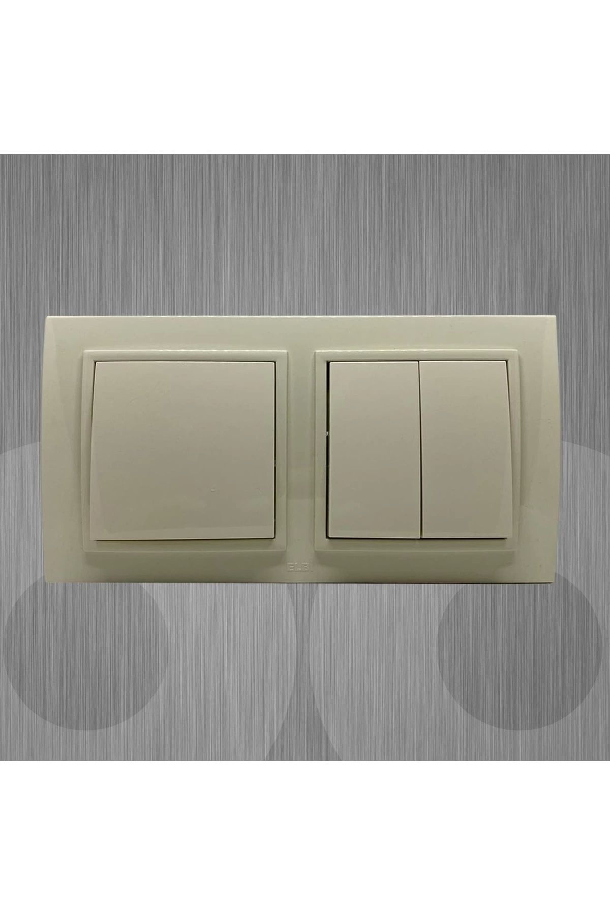 ELBİ-Zena Double Set Switch Commutator Double Frame Cream 1