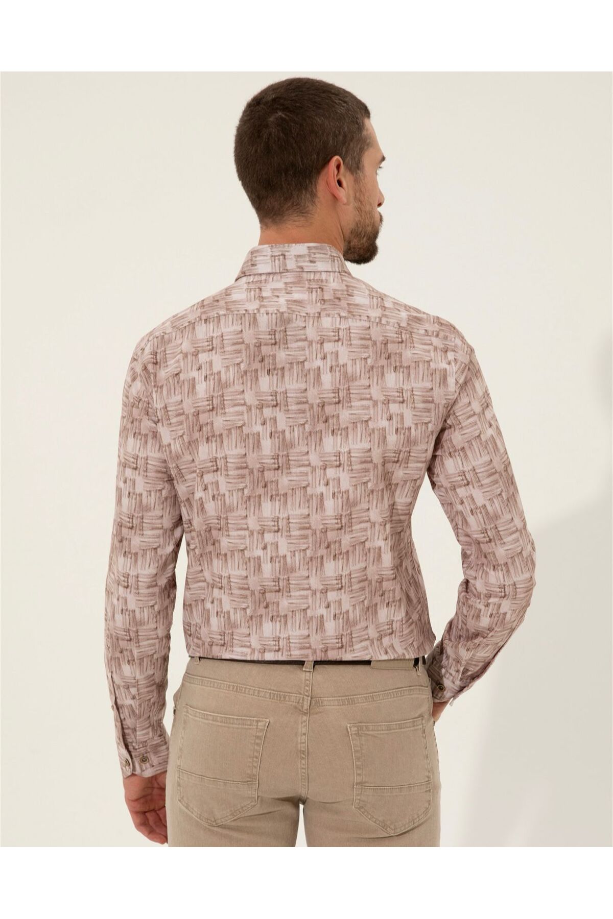 پیراهن مردانه بژ پیرکاردین | G021SZ004.000.1461450 اورجینال - تصویر 2