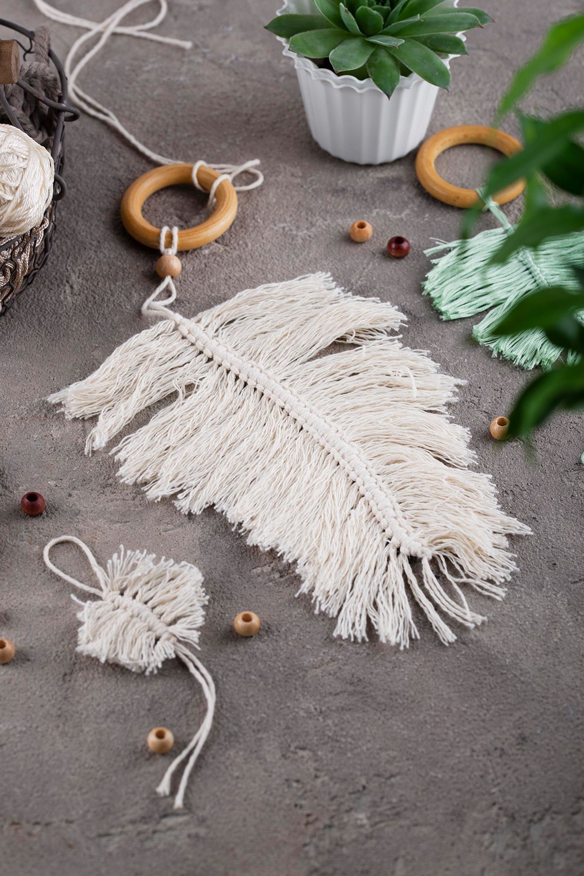 Bevella Macrame Cord-Taranan Macrame Thread 3mm Single Twist Scannable Cotton Macrame Thread Ecru 4