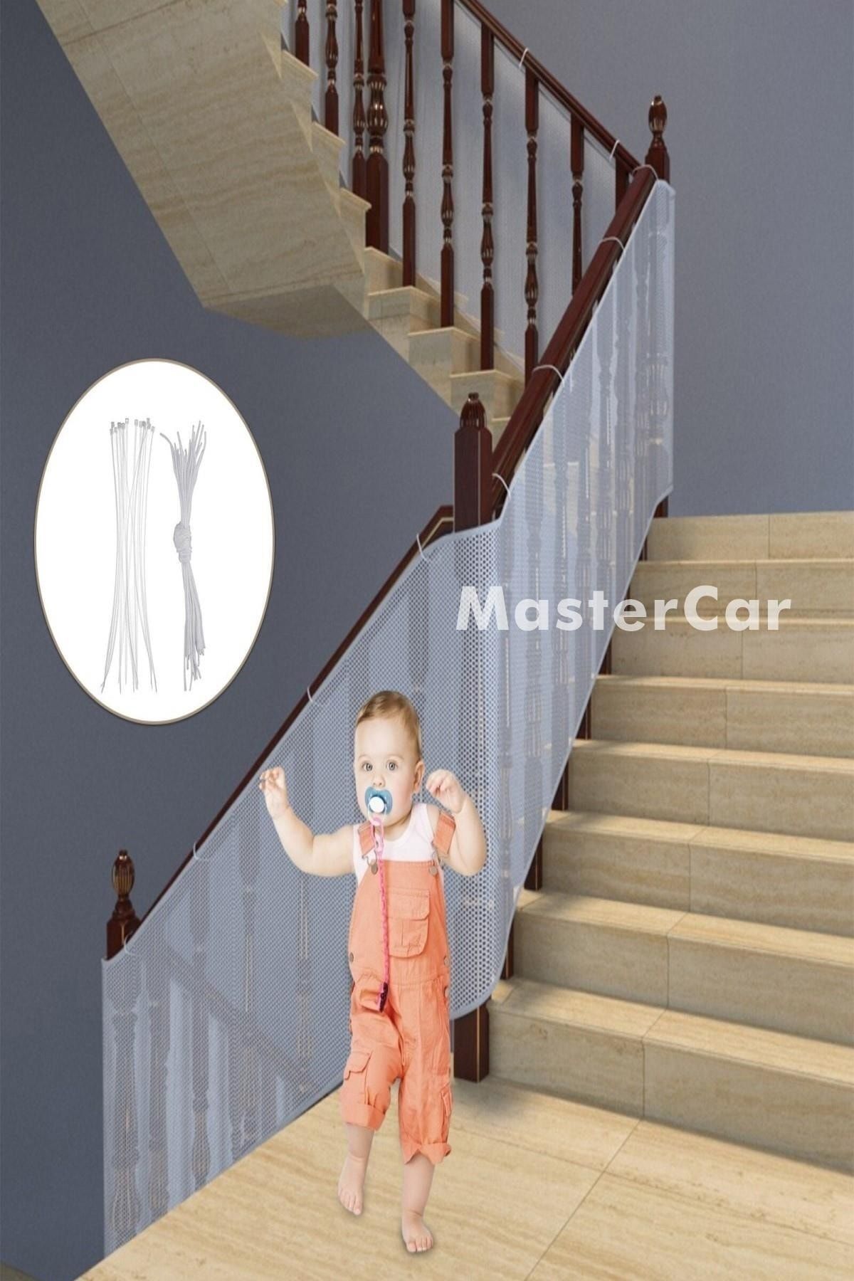 MasterCar Beyaz Merdiven Balkon Güvenlik Filesi Güvenlik Kapısı Bebek Çocuk Ve Evcil Hayvan File fotoğrafı 3 (önizleme)