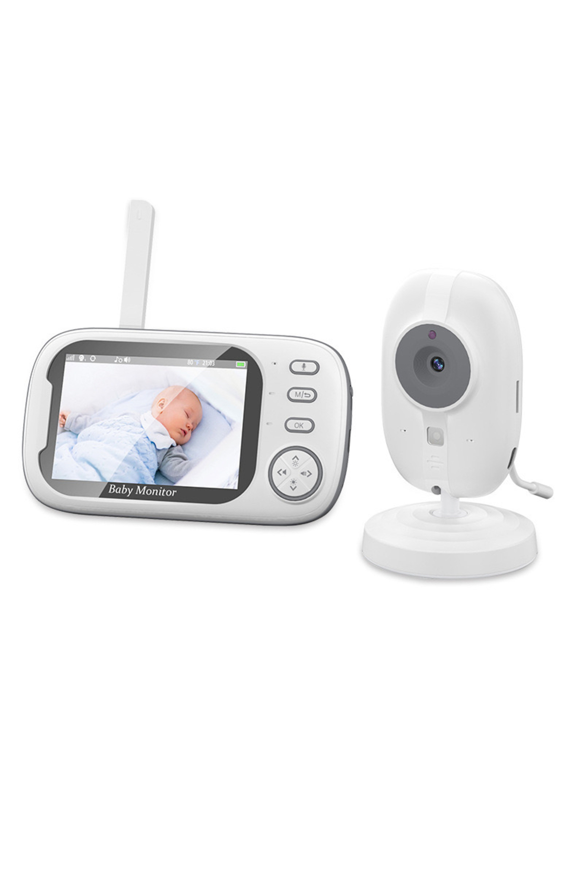 MATECHNO LCD Monitörlü Gece Görüşlü Bebek Kamerası Bebek İzleme Kamerası Oda Sıcaklığı Kontrollü Müzik Çalar fotoğrafı 3 (önizleme)