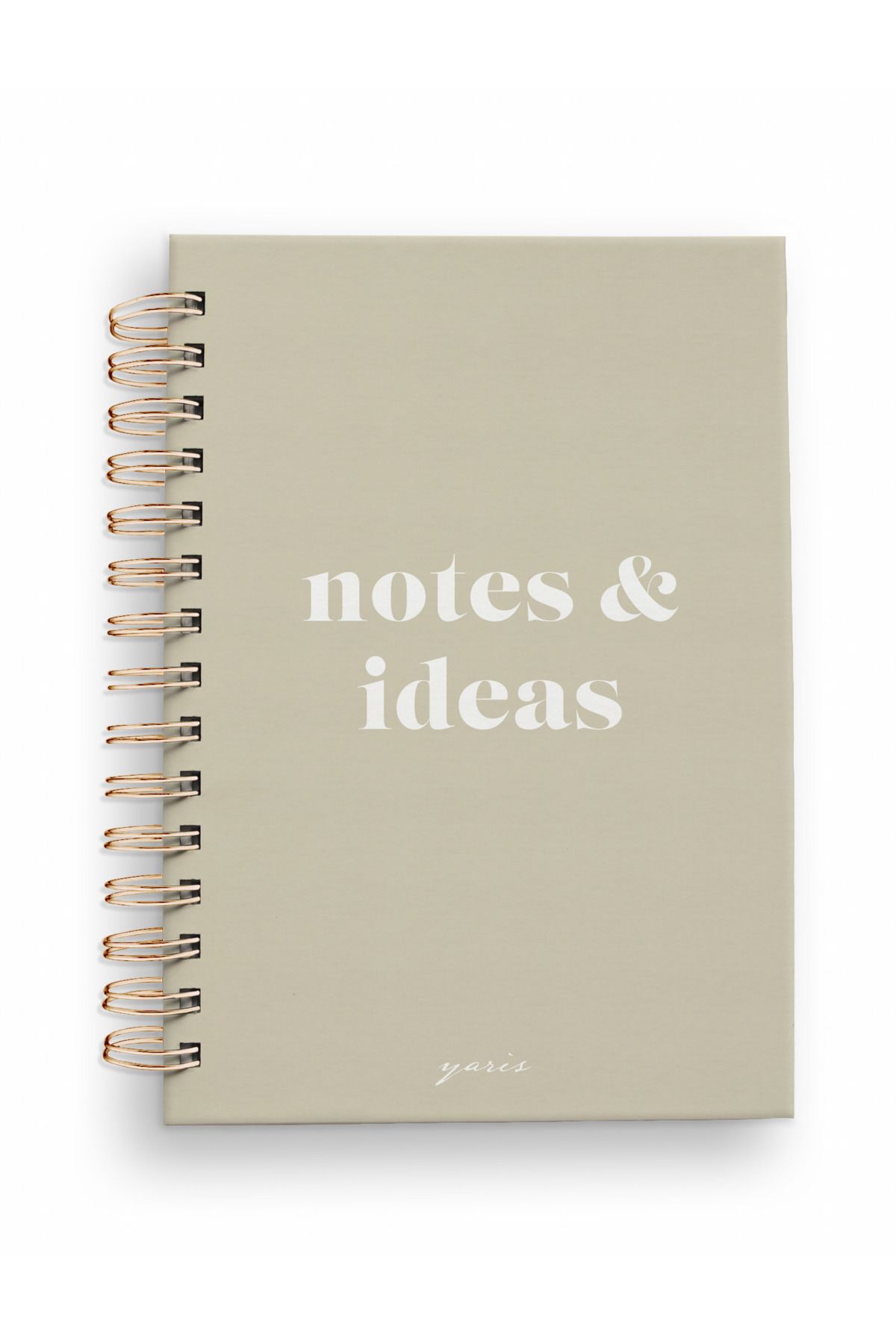 Yaris Note-Beige A5 Spiral Unlined Hard Cover Notebook - School Notebook - Diary - Office Notebook 1