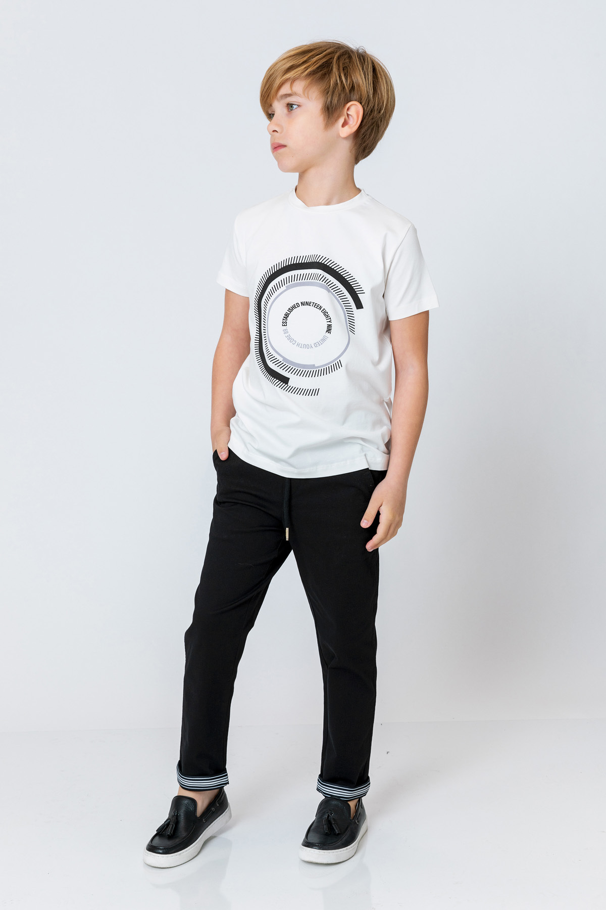 incity-Boy's Crew Neck Short Sleeve Comfortable T-Shirt 2